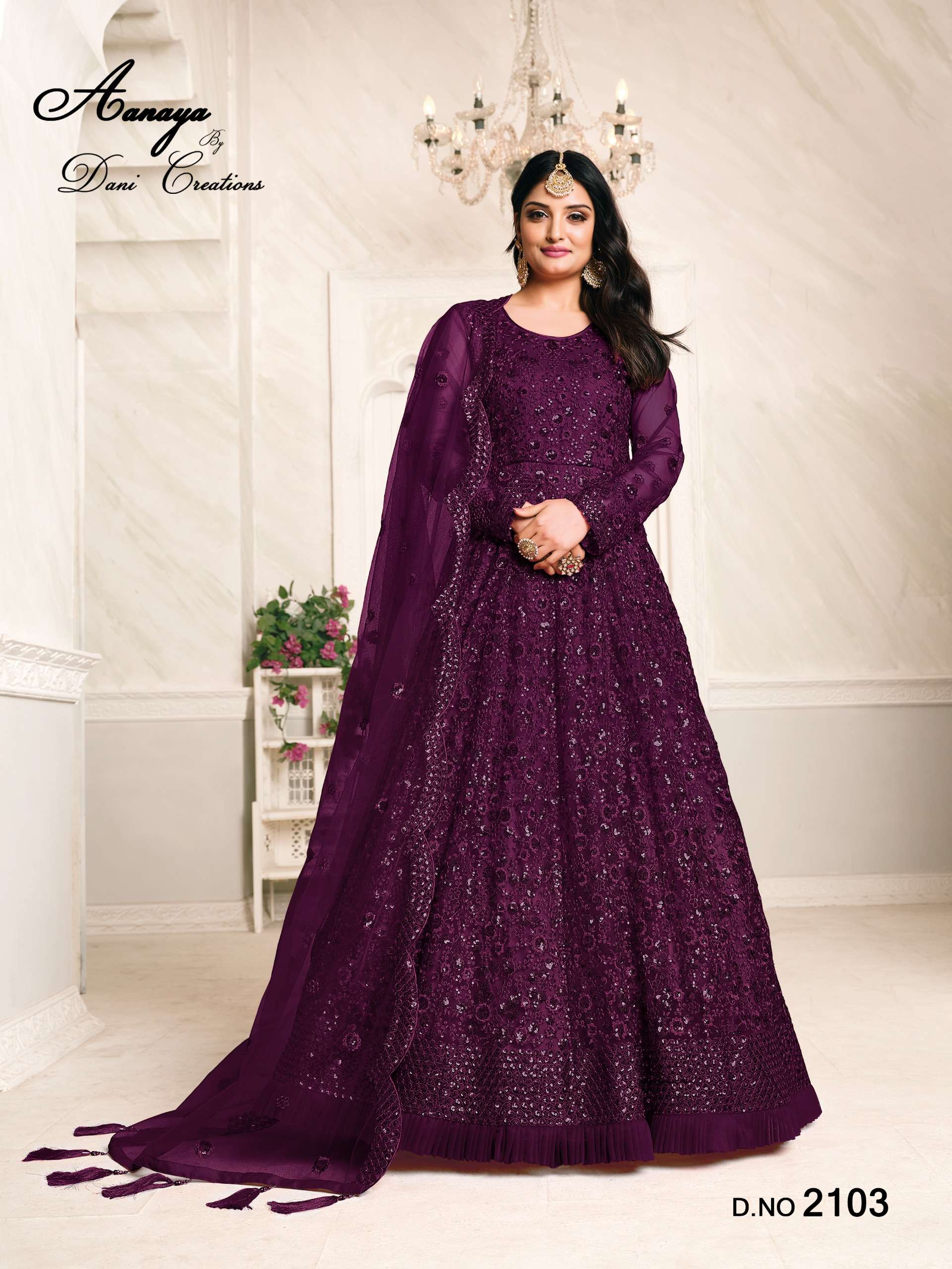 DANI CREATION AANAYA VOL 121 HEAVY EMBROIDERY DESIGNER PARTY WEAR DRESS