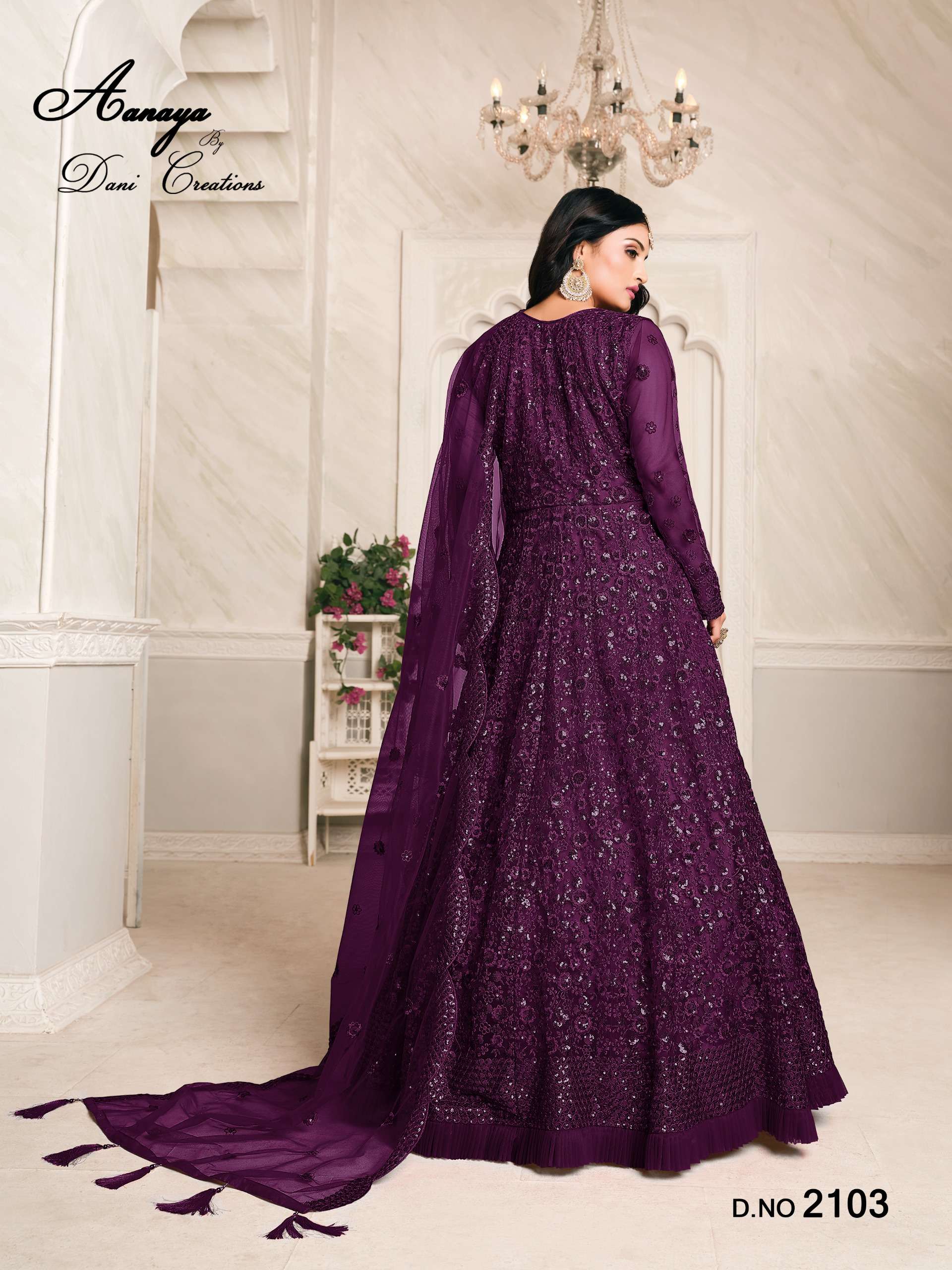 DANI CREATION AANAYA VOL 121 HEAVY EMBROIDERY DESIGNER PARTY WEAR DRESS