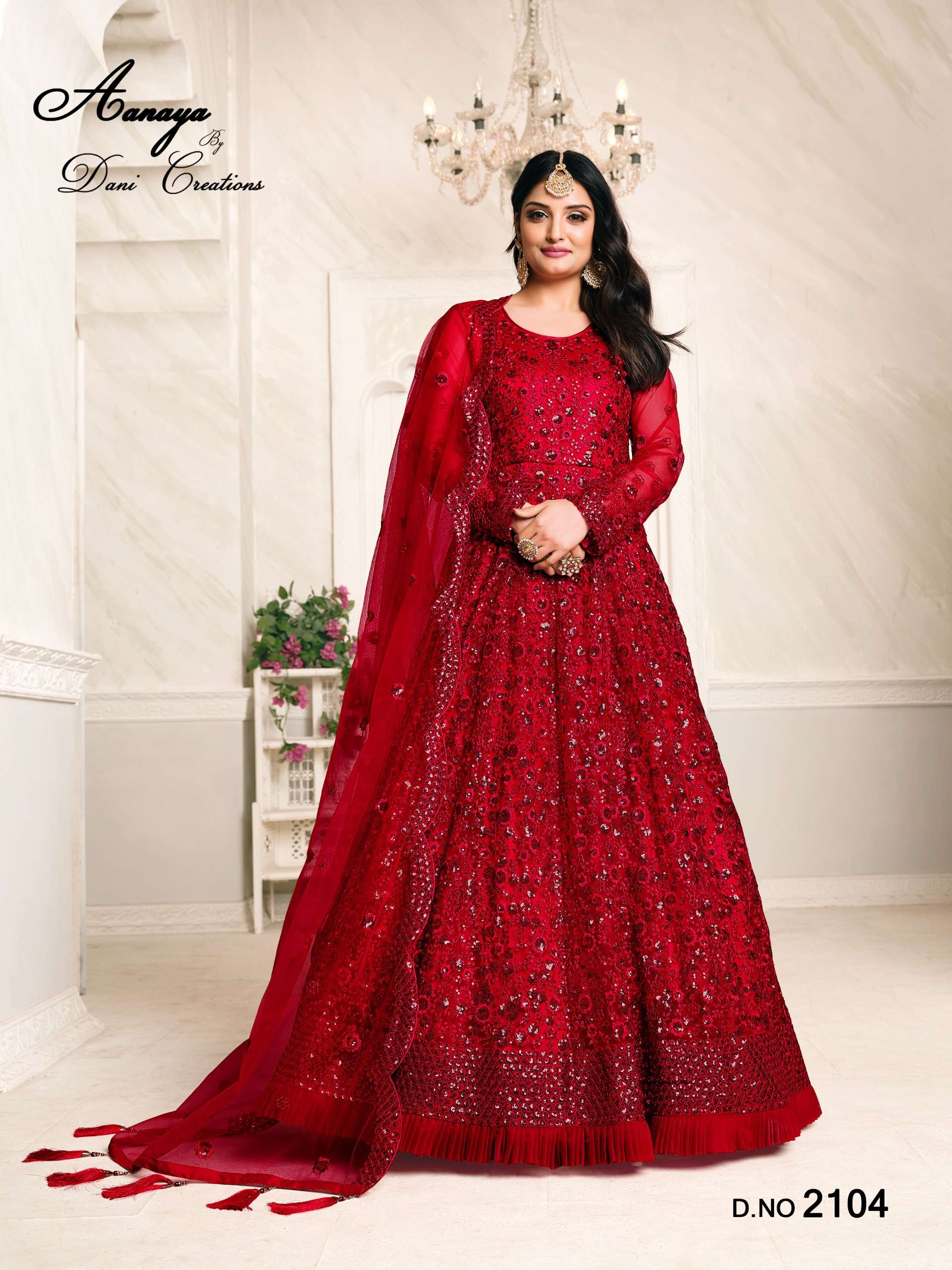DANI CREATION AANAYA VOL 121 HEAVY EMBROIDERY DESIGNER PARTY WEAR DRESS