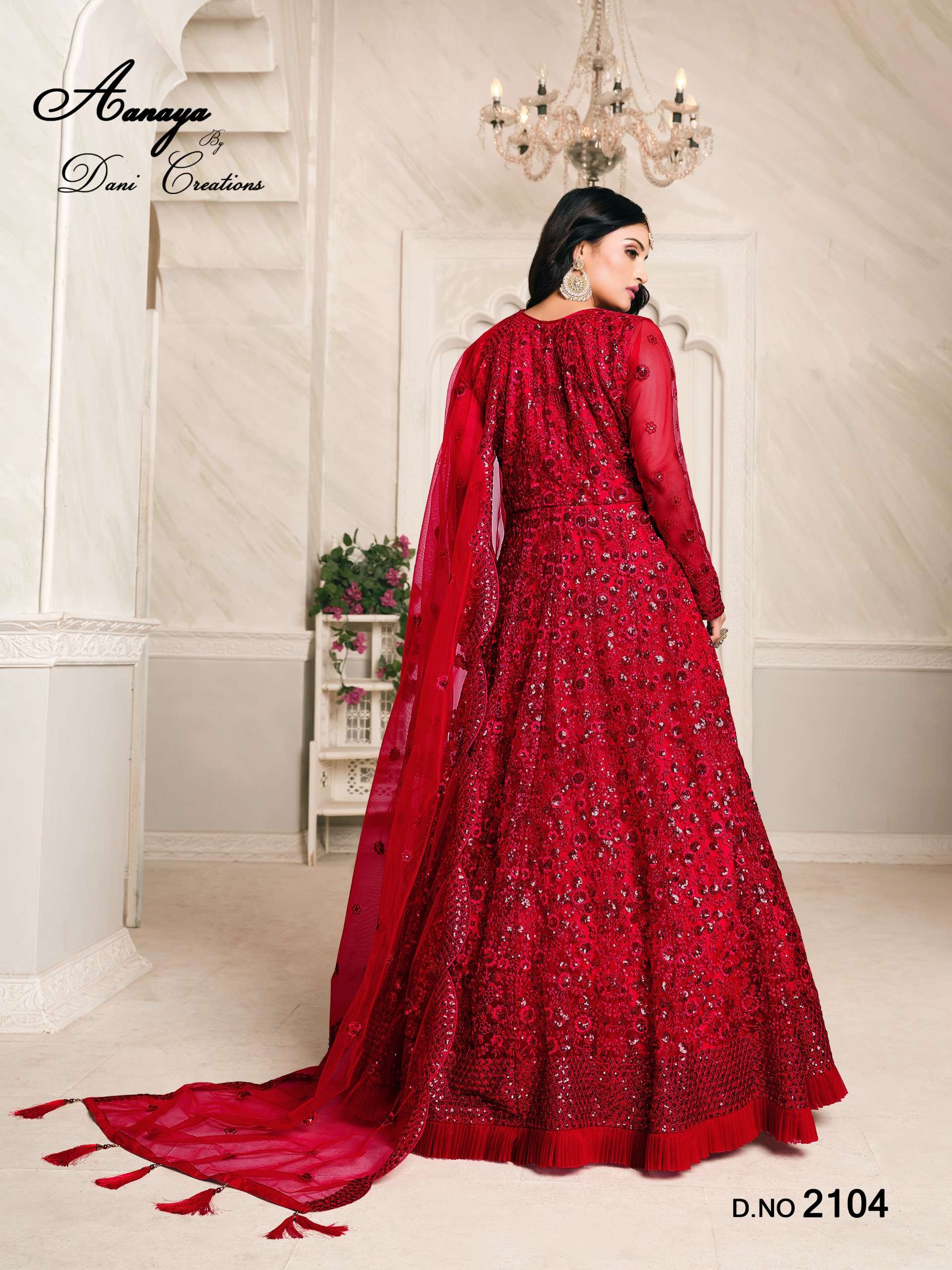 DANI CREATION AANAYA VOL 121 HEAVY EMBROIDERY DESIGNER PARTY WEAR DRESS