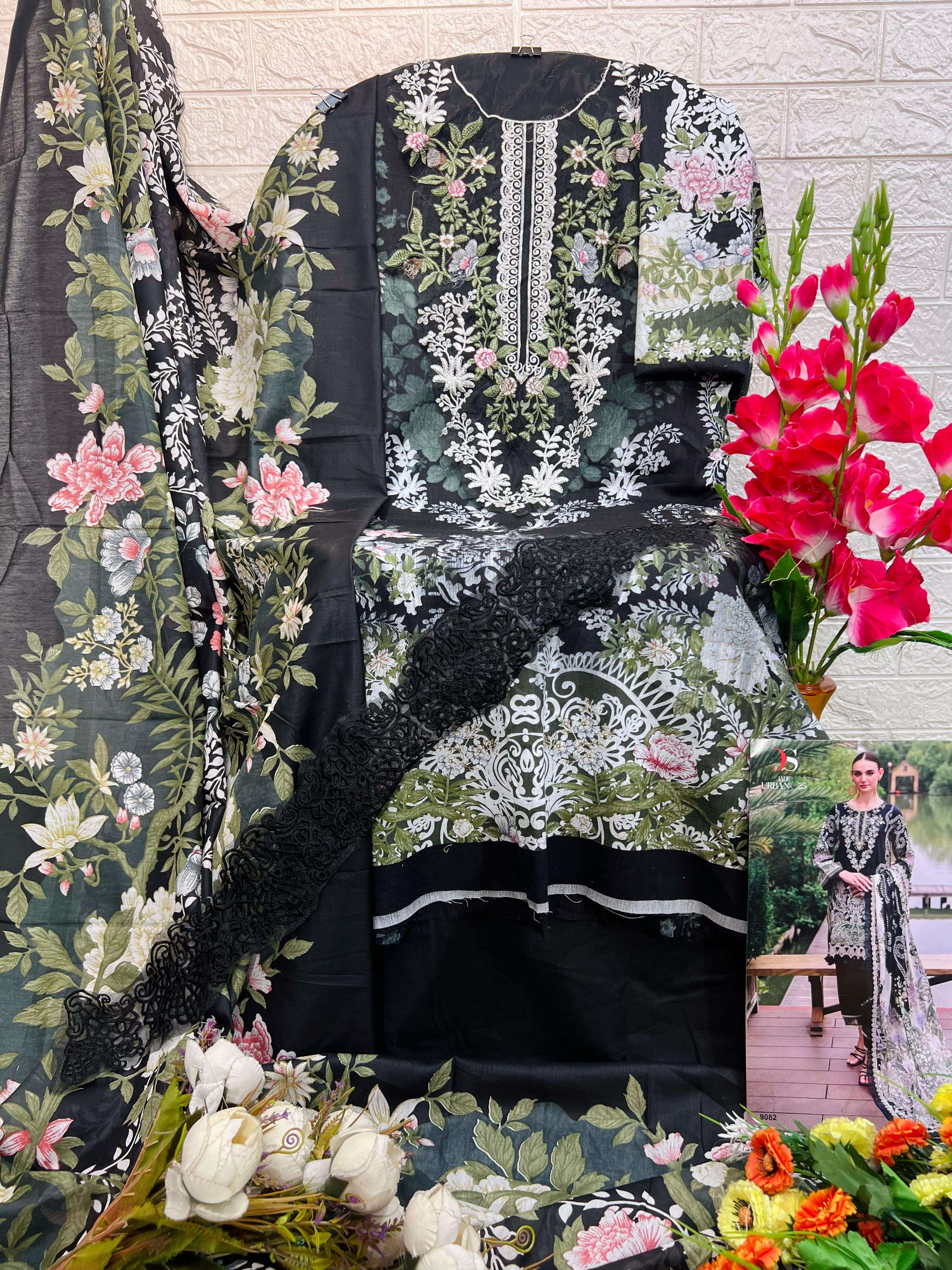 DEEPSY SUITS JADE URBAN LAWN 25 COTTON PATCH EMBROIDERY WORK SUIT