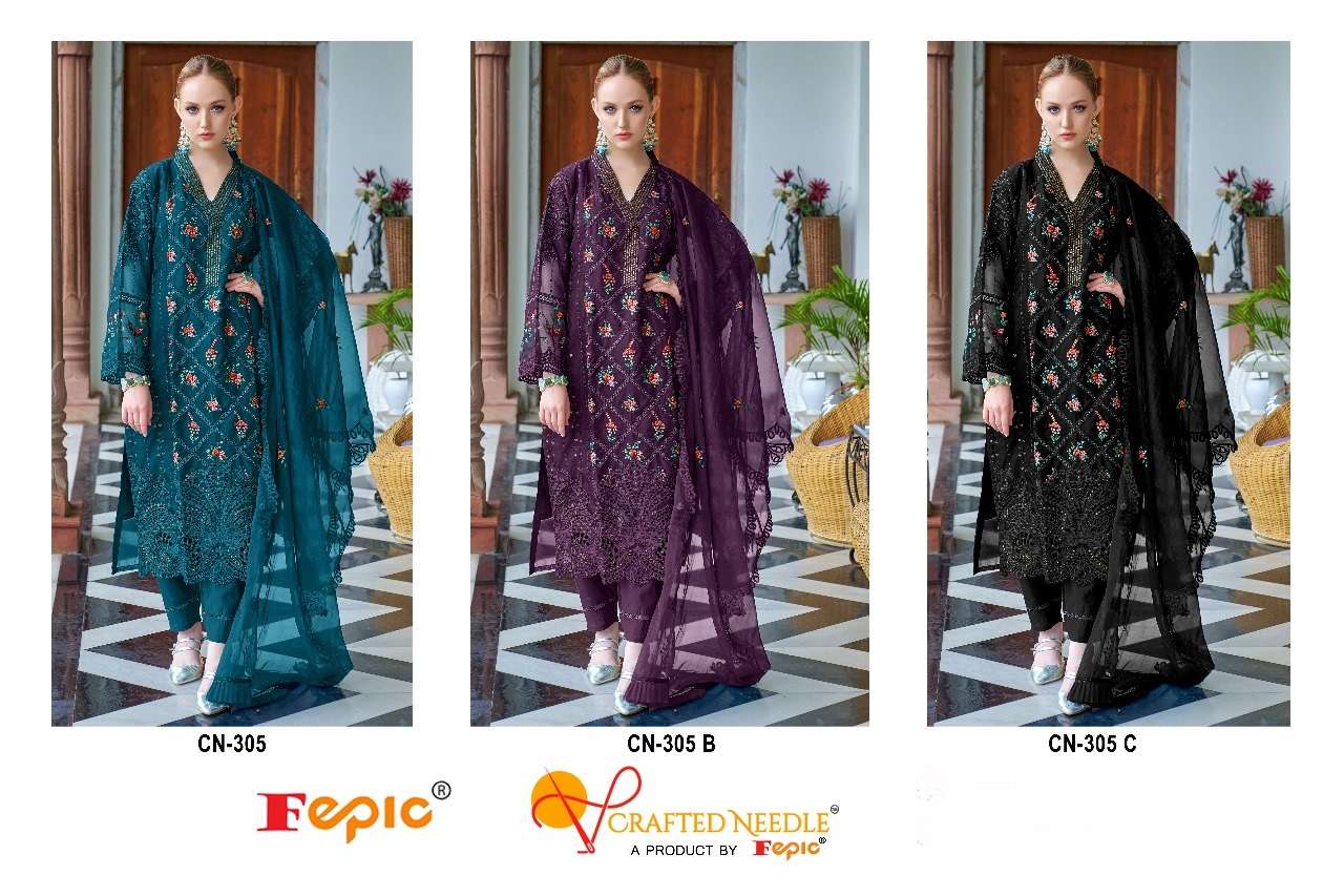 FEPIC CRAFTED NEEDLE CN 305 ORGANZA HEAVY DESIGNER WORK SUIT