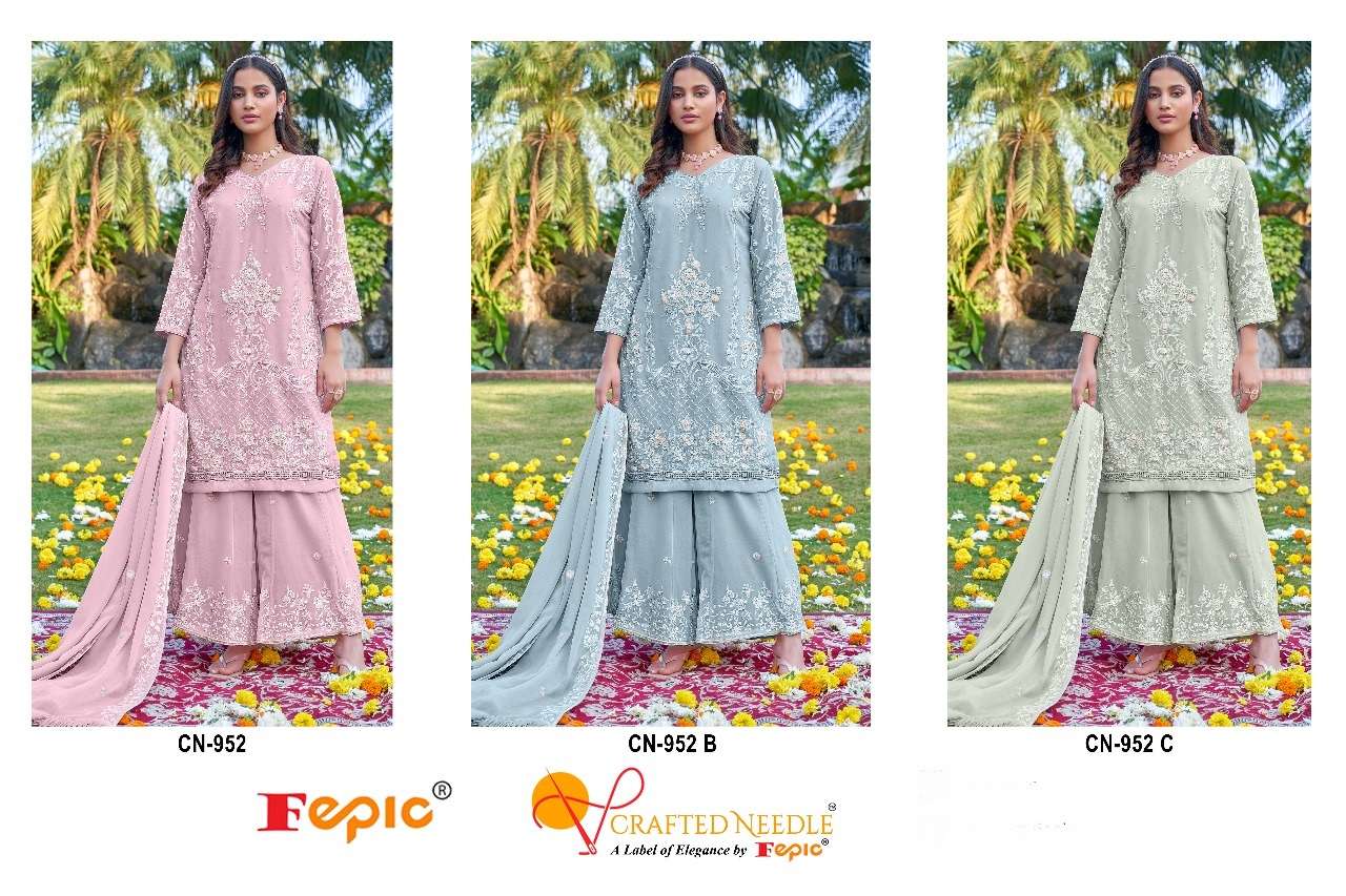 FEPIC CRAFTED NEEDLE CN 994 ORGANZA BEAUTIFUL EMBROIDERED PAKISTANI SUIT