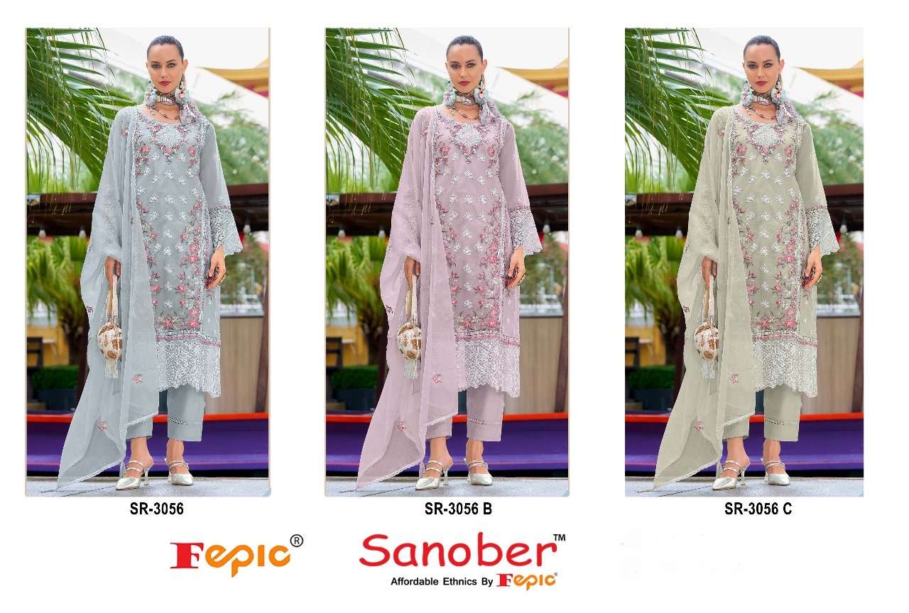 FEPIC SANOBER SR 3056 ORGANZA EMBROIDERED READY MADE SUIT