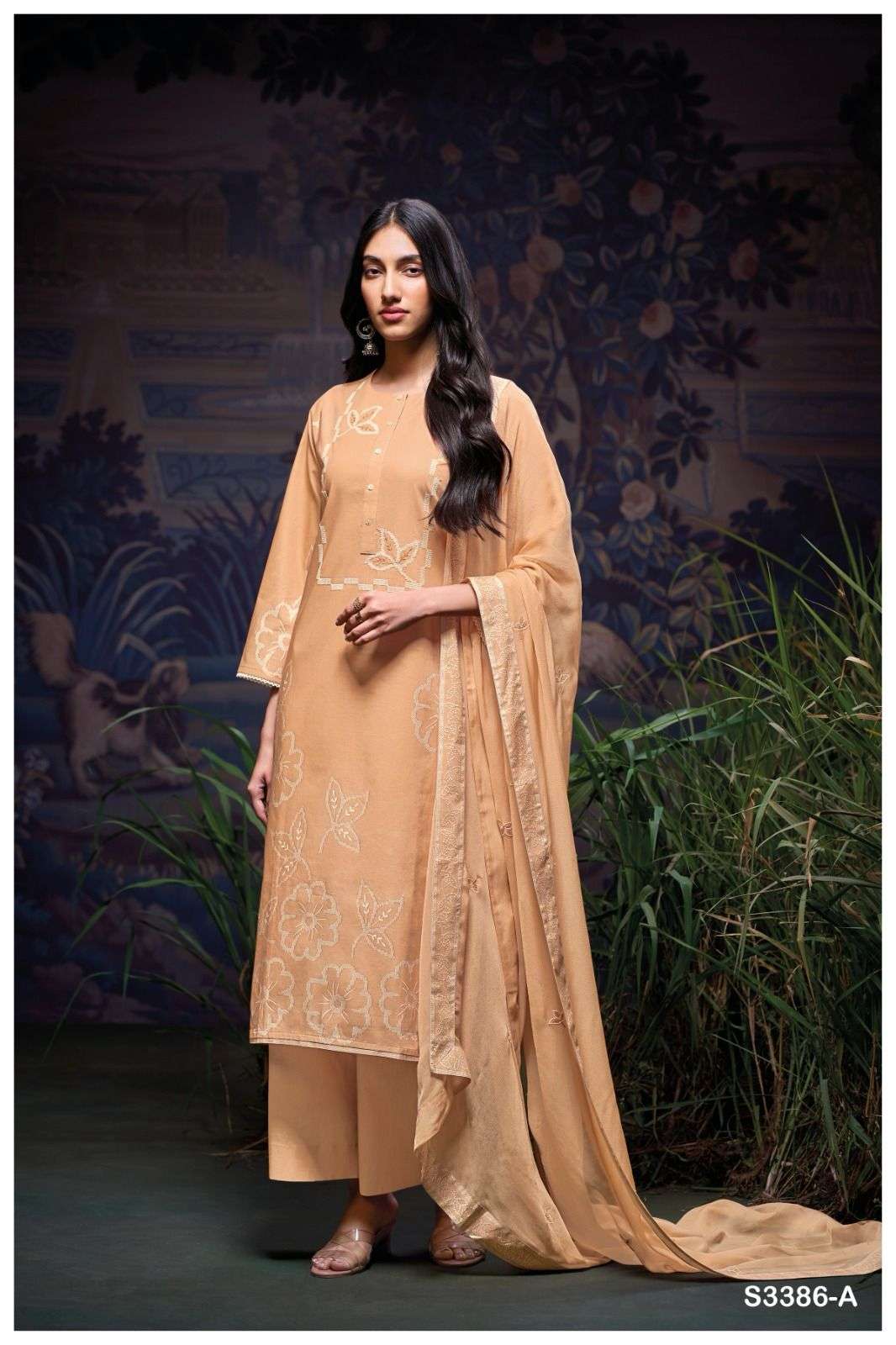 GANGA JAYMIAH 3386 COTTON PRINTED WITH EMBROIDERY WORK SUIT