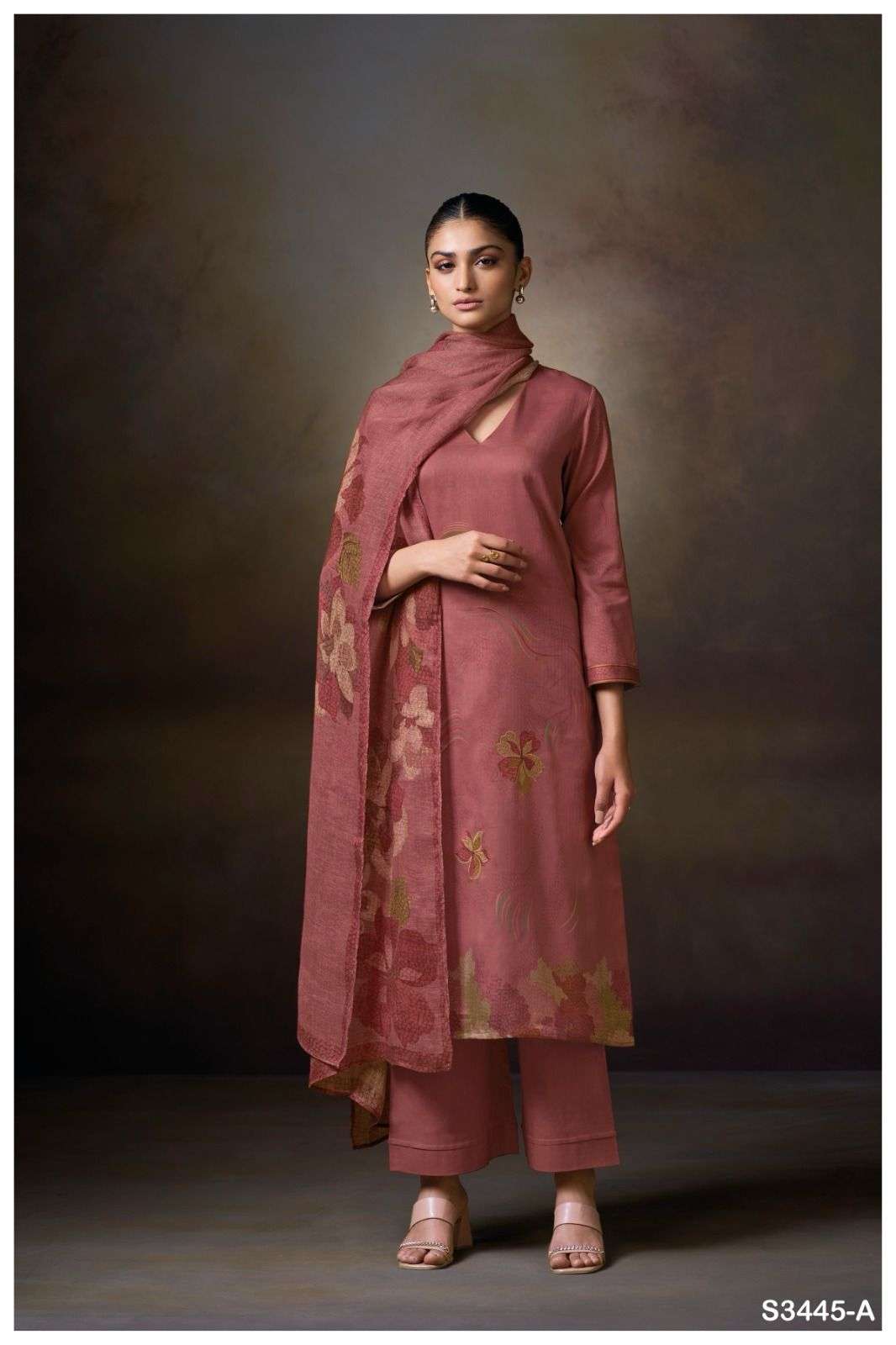 GANGA MACIE S3445 COTTON PRINTED WITH EMBROIDERY WORK SUIT
