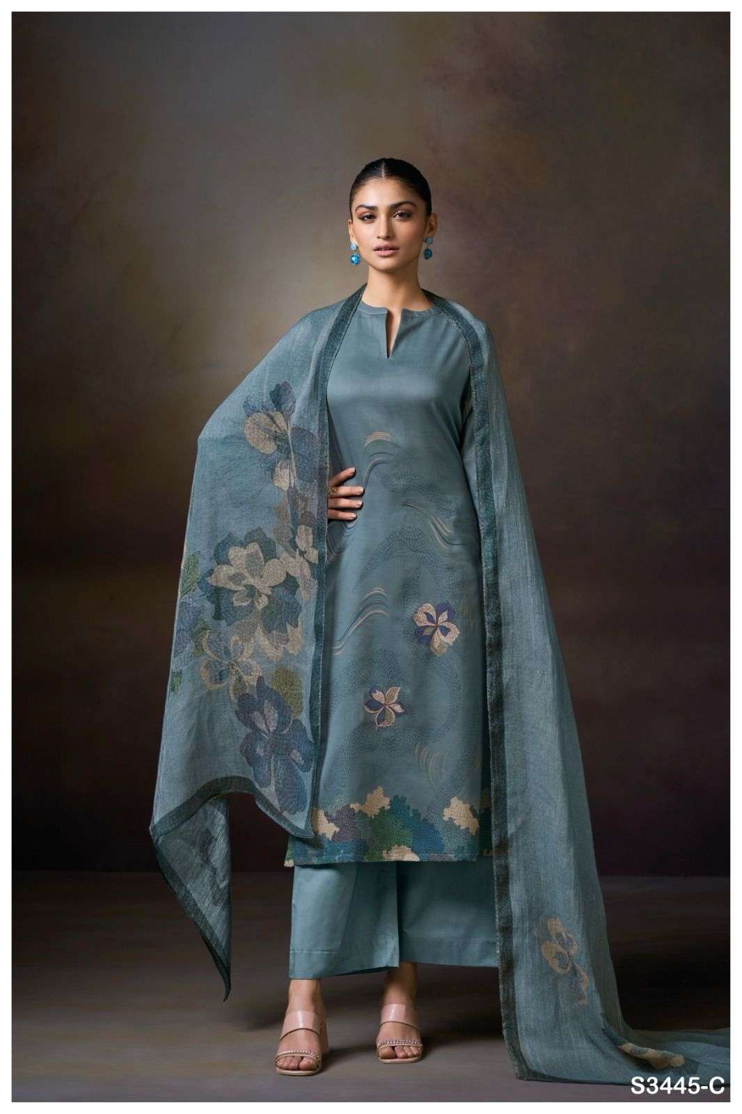 GANGA MACIE S3445 COTTON PRINTED WITH EMBROIDERY WORK SUIT