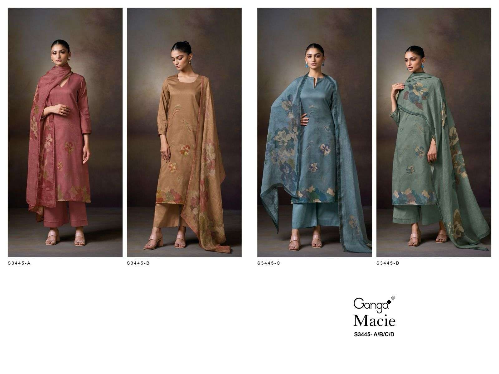 GANGA MACIE S3445 COTTON PRINTED WITH EMBROIDERY WORK SUIT