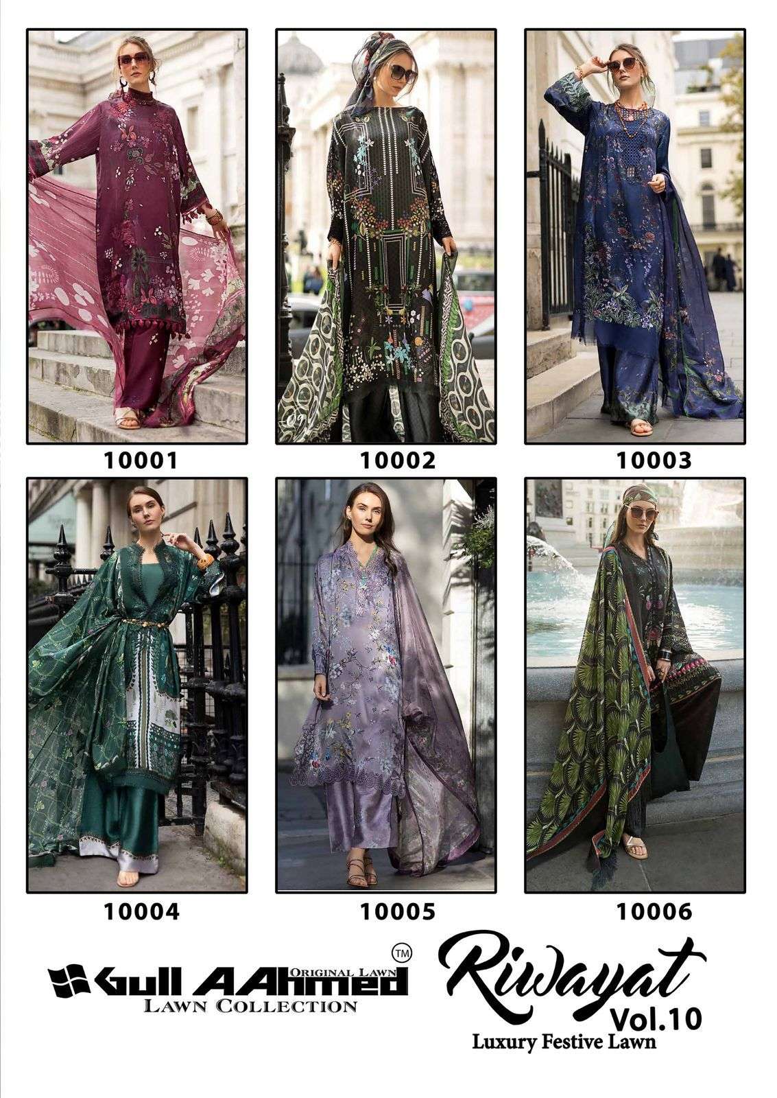 GULL AAHMED RIWAYAT VOL 10 LAWN COTTON DIGITAL PRINTS SALWAR SUIT