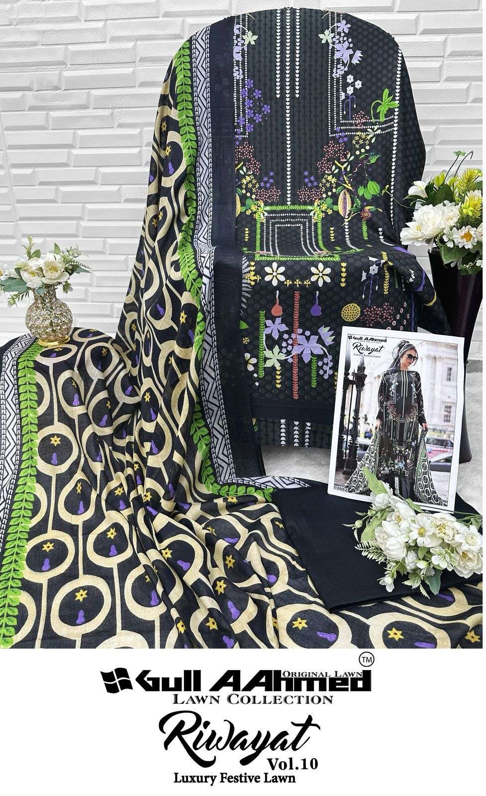 GULL AAHMED RIWAYAT VOL 10 LAWN COTTON DIGITAL PRINTS SALWAR SUIT