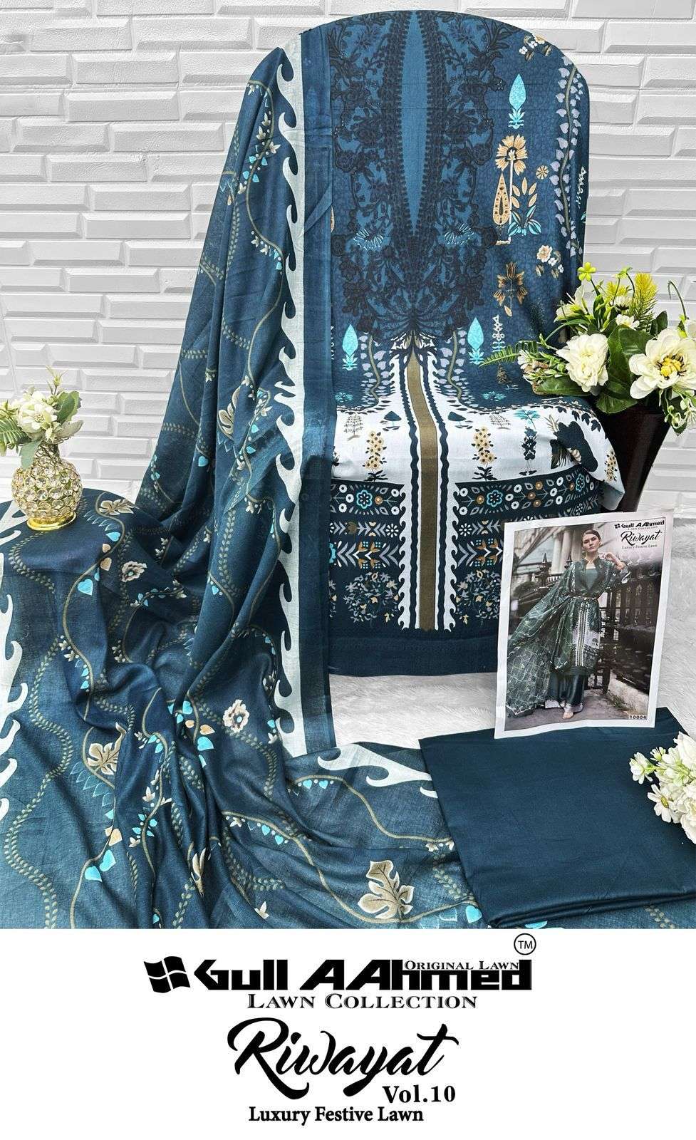 GULL AAHMED RIWAYAT VOL 10 LAWN COTTON DIGITAL PRINTS SALWAR SUIT
