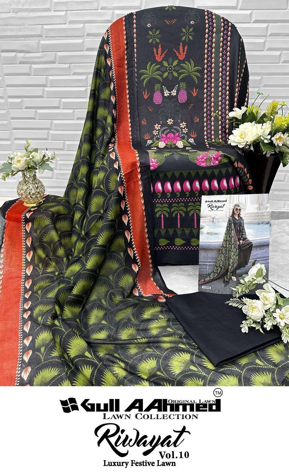 GULL AAHMED RIWAYAT VOL 10 LAWN COTTON DIGITAL PRINTS SALWAR SUIT