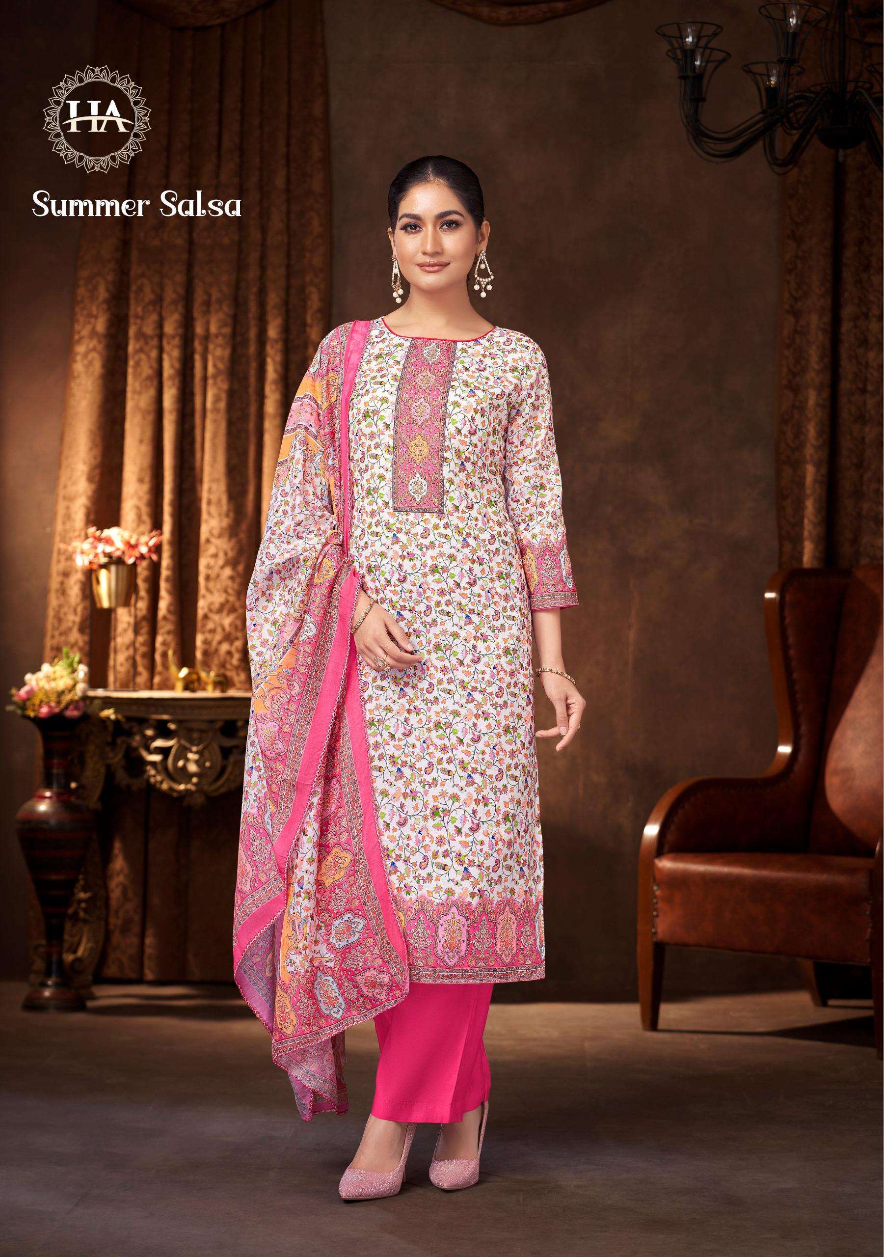 HARSHIT FASHION HUB SUMMER SALSA COTTON DIGITAL PRINT WITH WORK SUIT