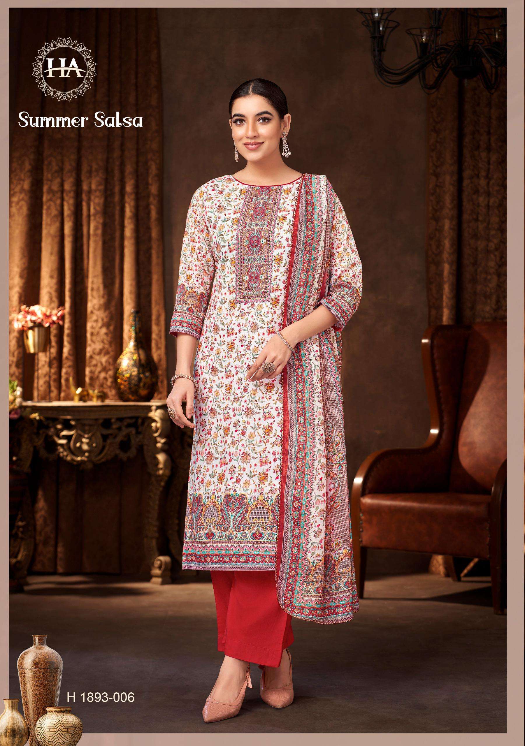 HARSHIT FASHION HUB SUMMER SALSA COTTON DIGITAL PRINT WITH WORK SUIT