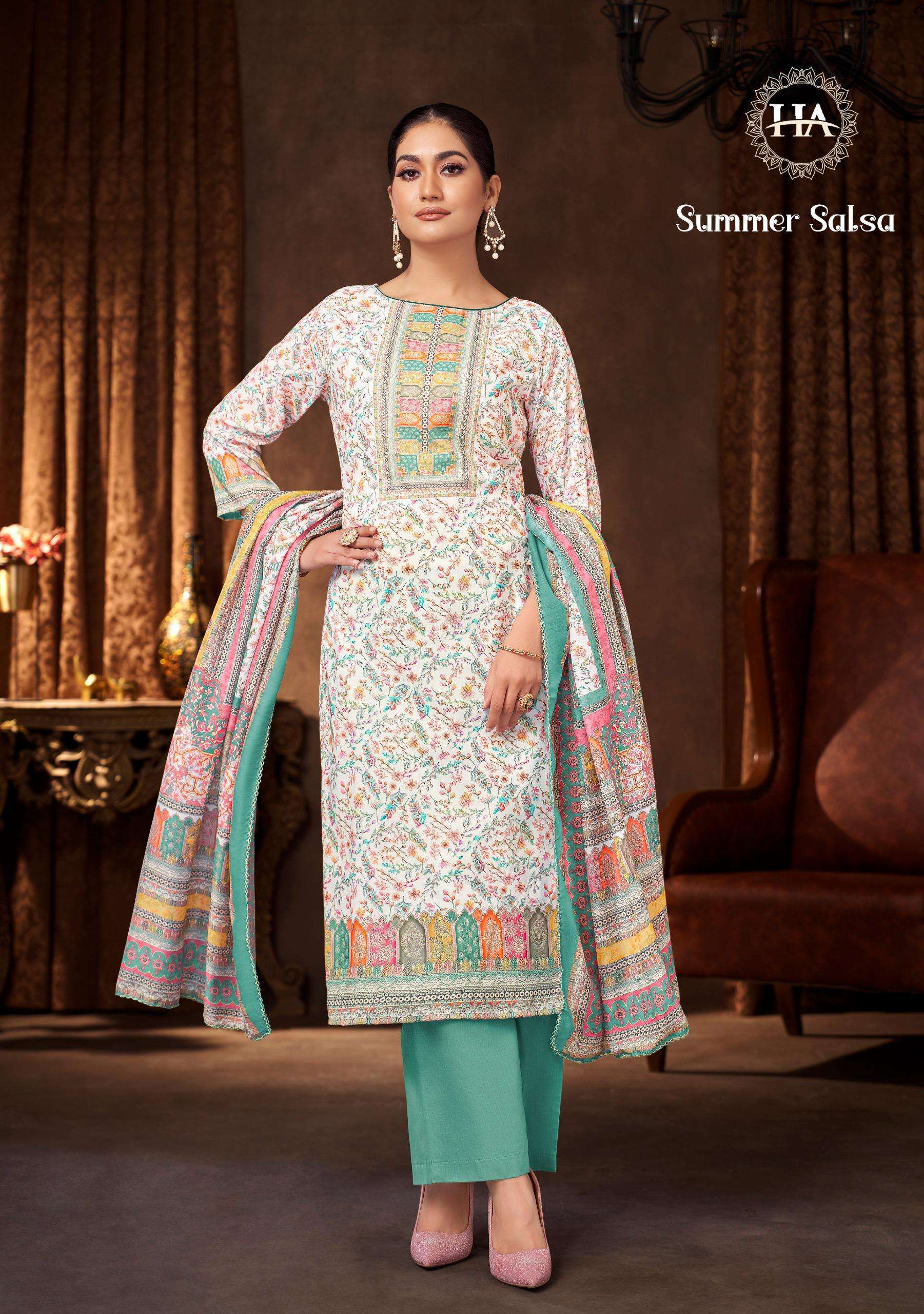 HARSHIT FASHION HUB SUMMER SALSA COTTON DIGITAL PRINT WITH WORK SUIT
