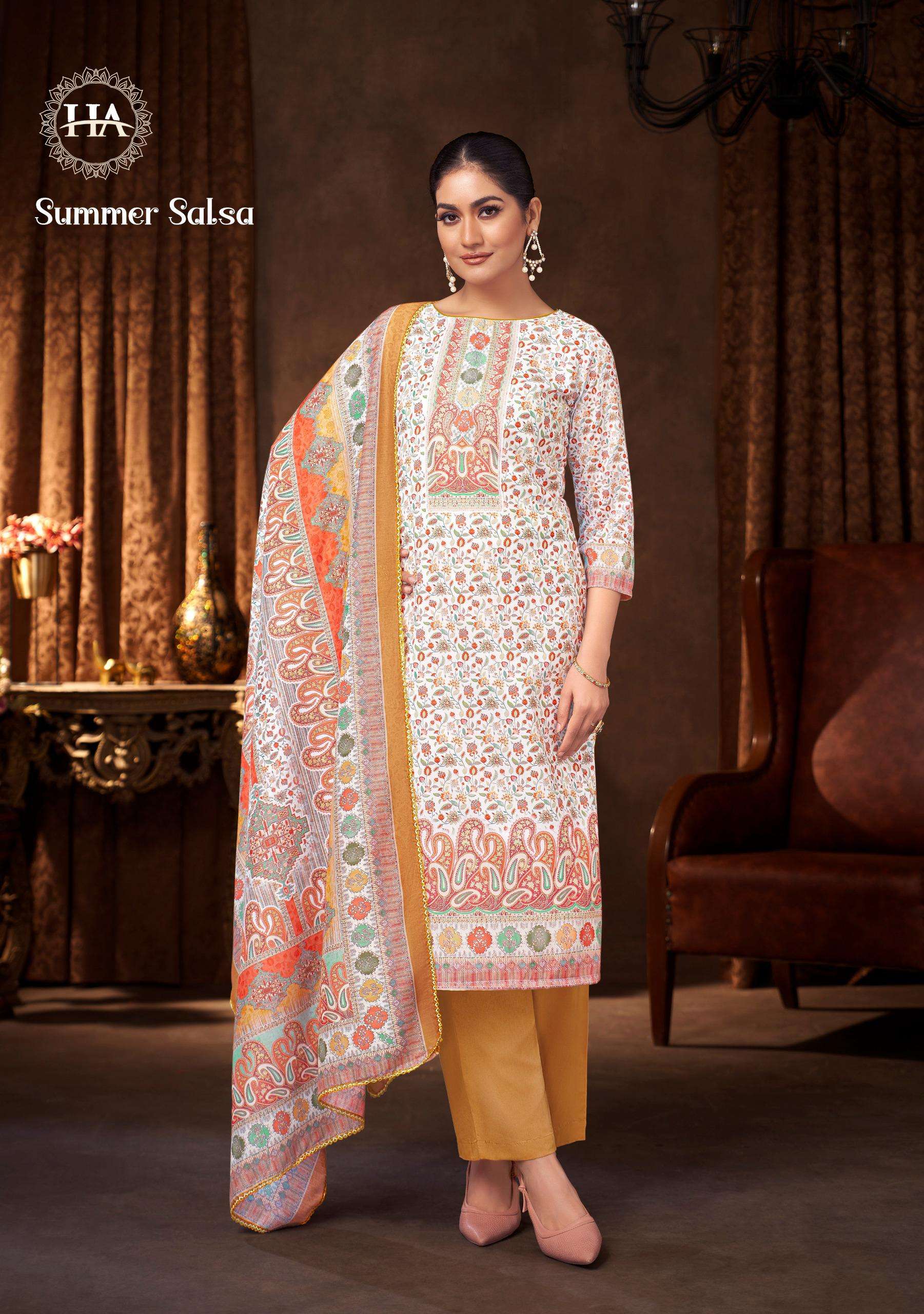 HARSHIT FASHION HUB SUMMER SALSA COTTON DIGITAL PRINT WITH WORK SUIT