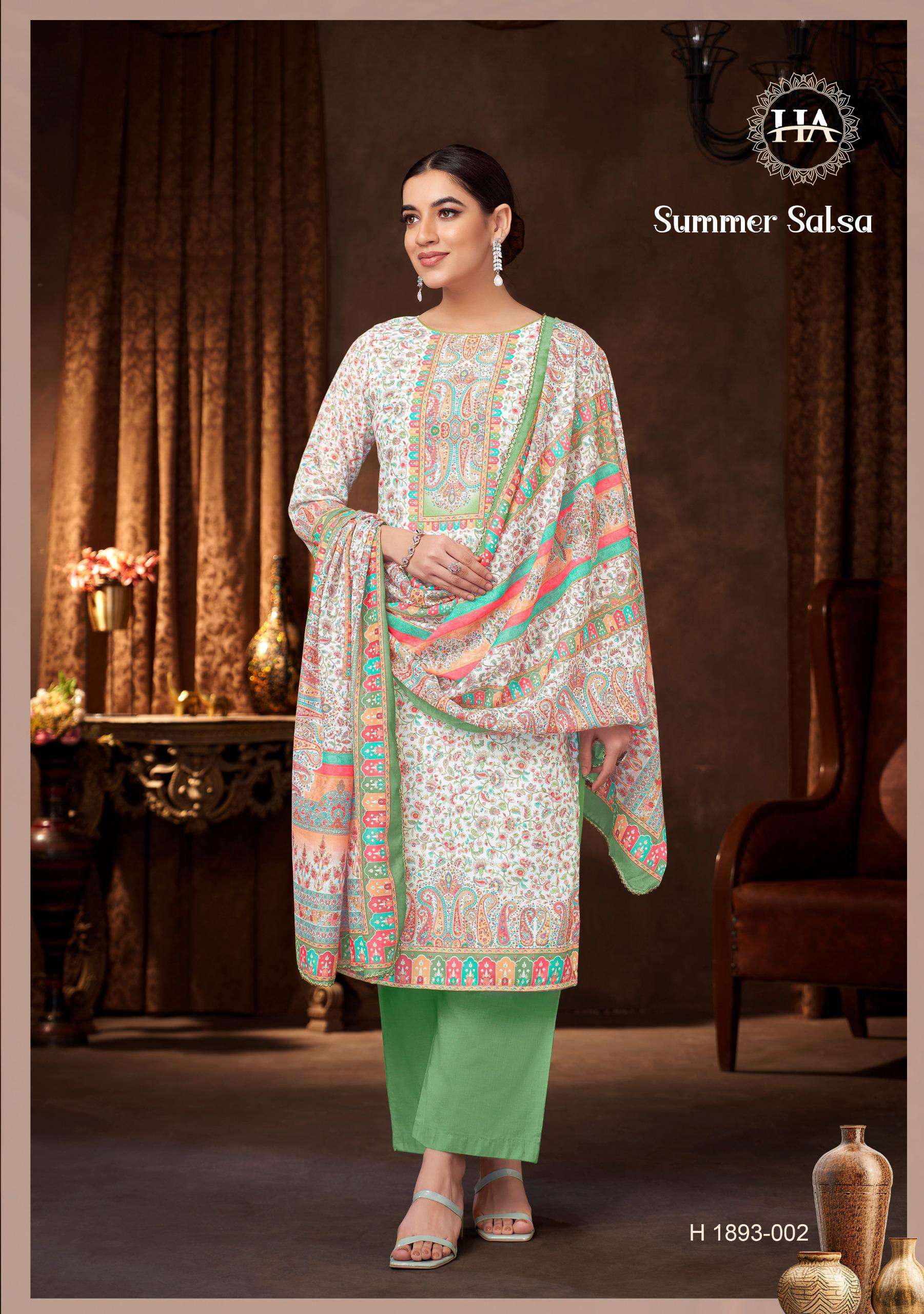 HARSHIT FASHION HUB SUMMER SALSA COTTON DIGITAL PRINT WITH WORK SUIT