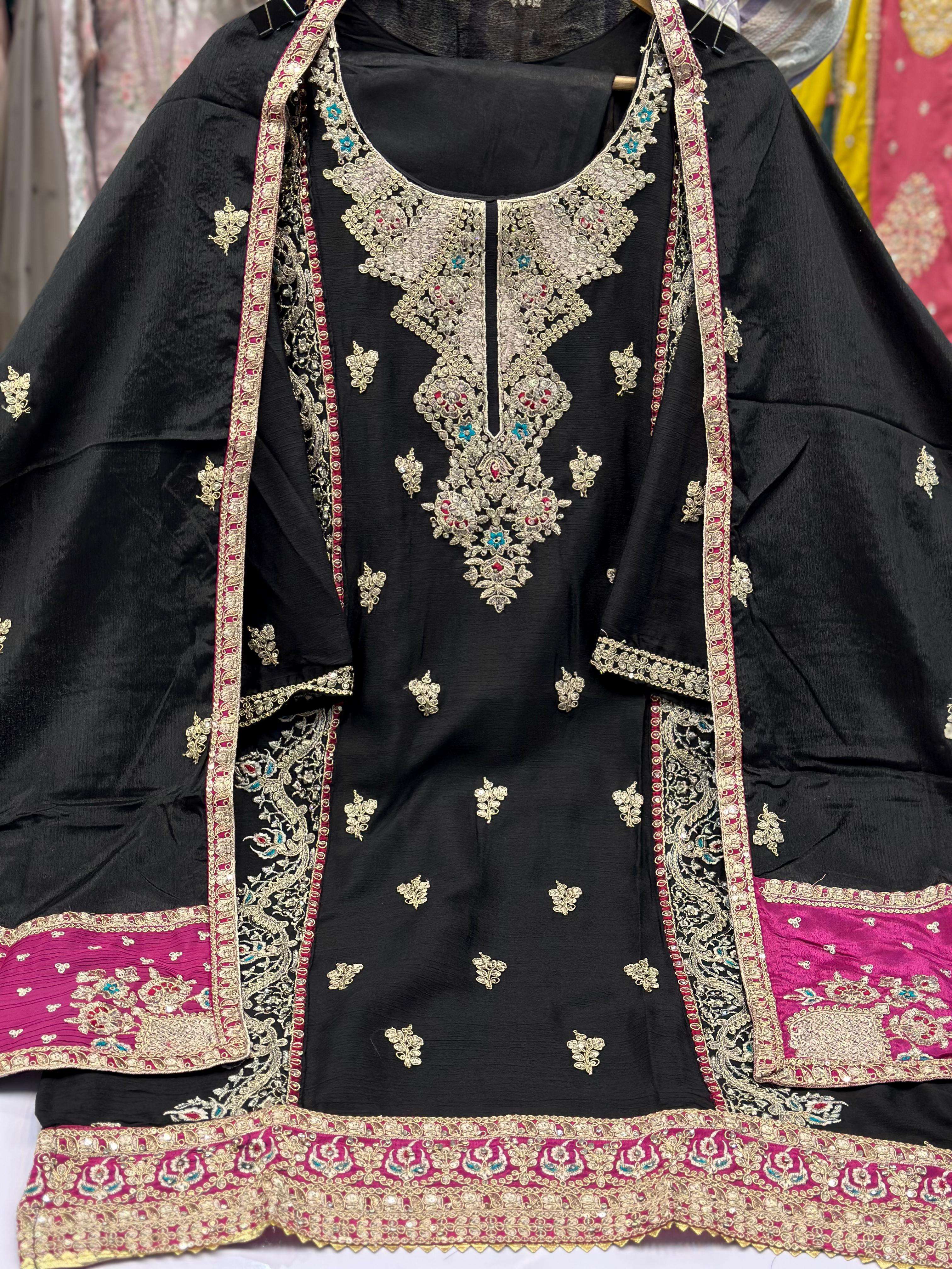 HUSNARA D NO 14036 HEAVY EMBROIDERY DESIGNER READY MADE PAKISTANI SUIT