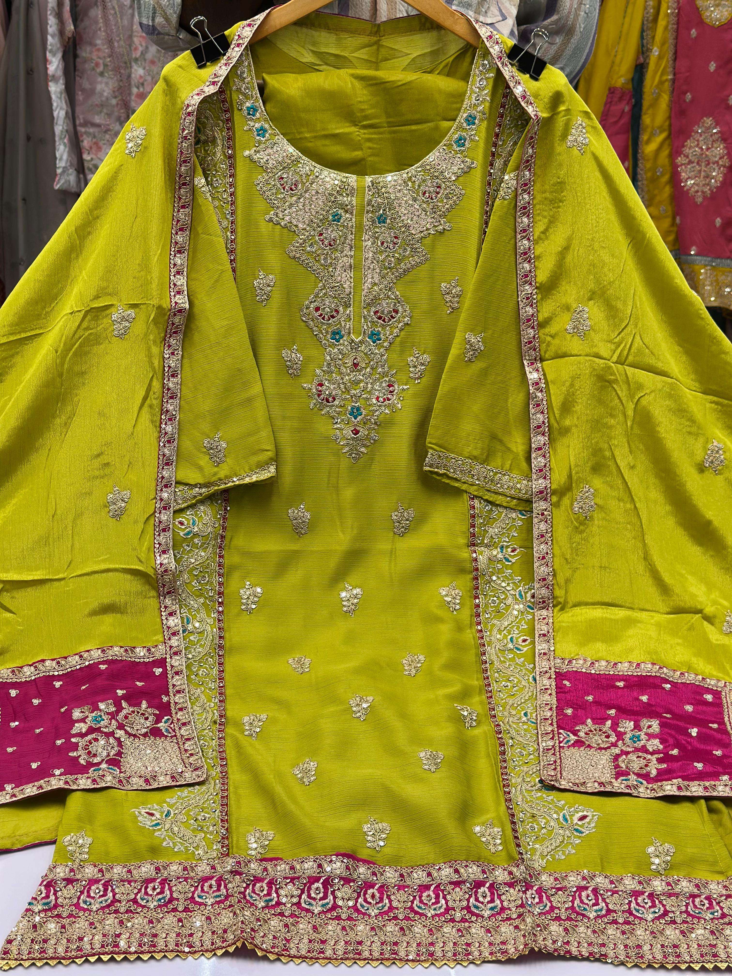 HUSNARA D NO 14036 HEAVY EMBROIDERY DESIGNER READY MADE PAKISTANI SUIT