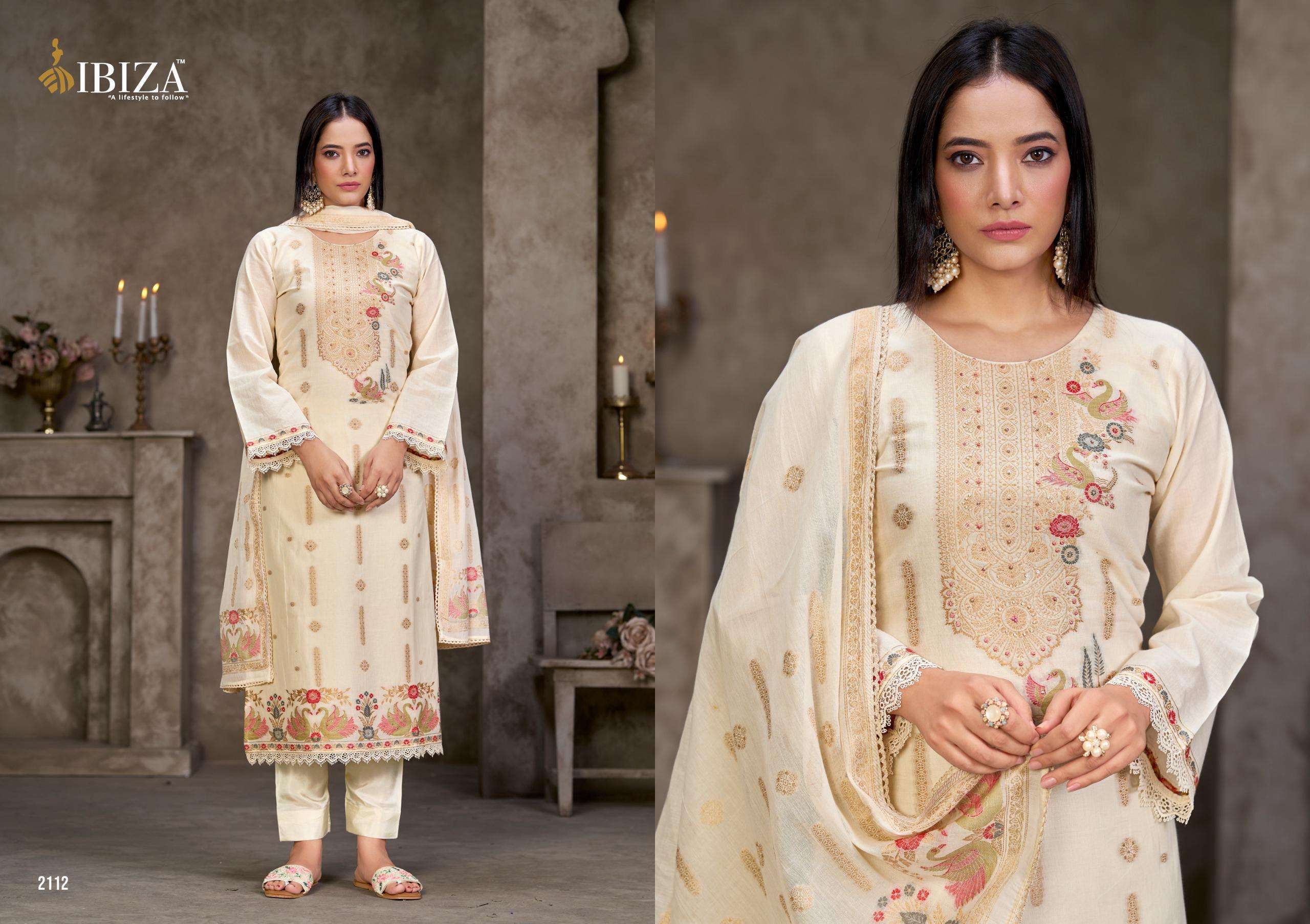 IBIZA BOSCO VOL 5 LAWN COTTON JACQUARD HAND WORK DESIGNER SUIT