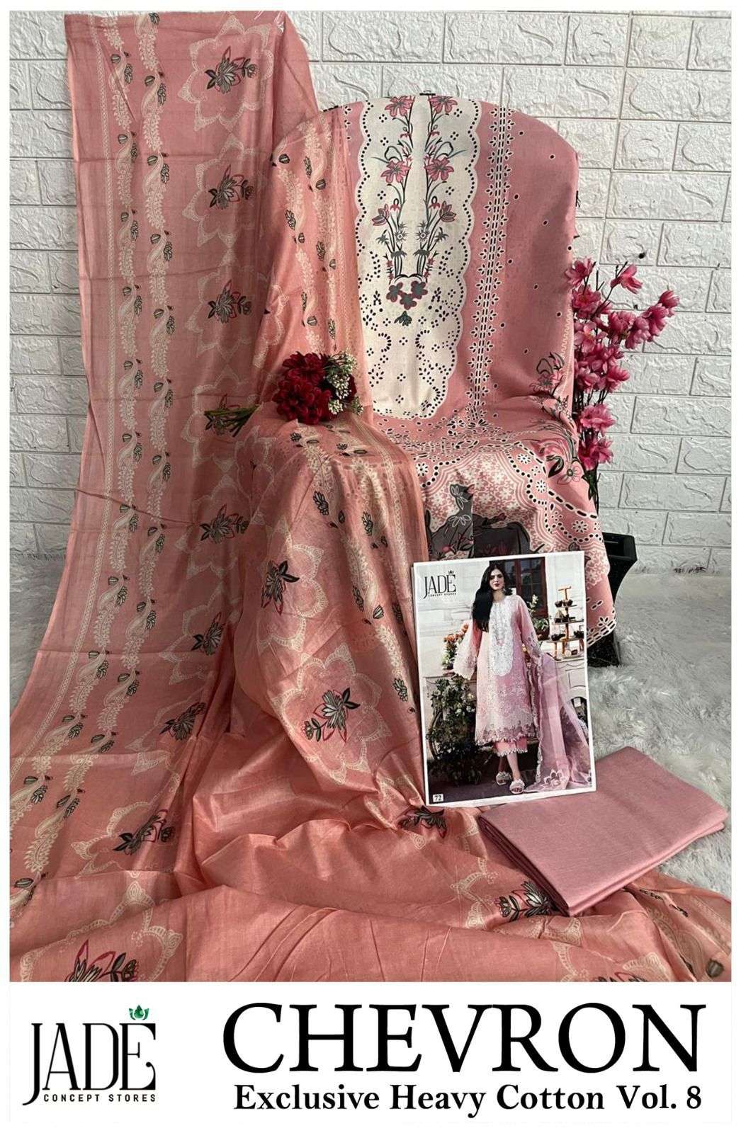 JADE CHEVRON EXCLUSIVE HEAVY COTTON VOL 8 LAWN COTTON SUIT