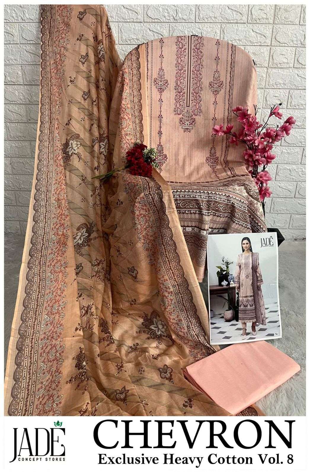 JADE CHEVRON EXCLUSIVE HEAVY COTTON VOL 8 LAWN COTTON SUIT