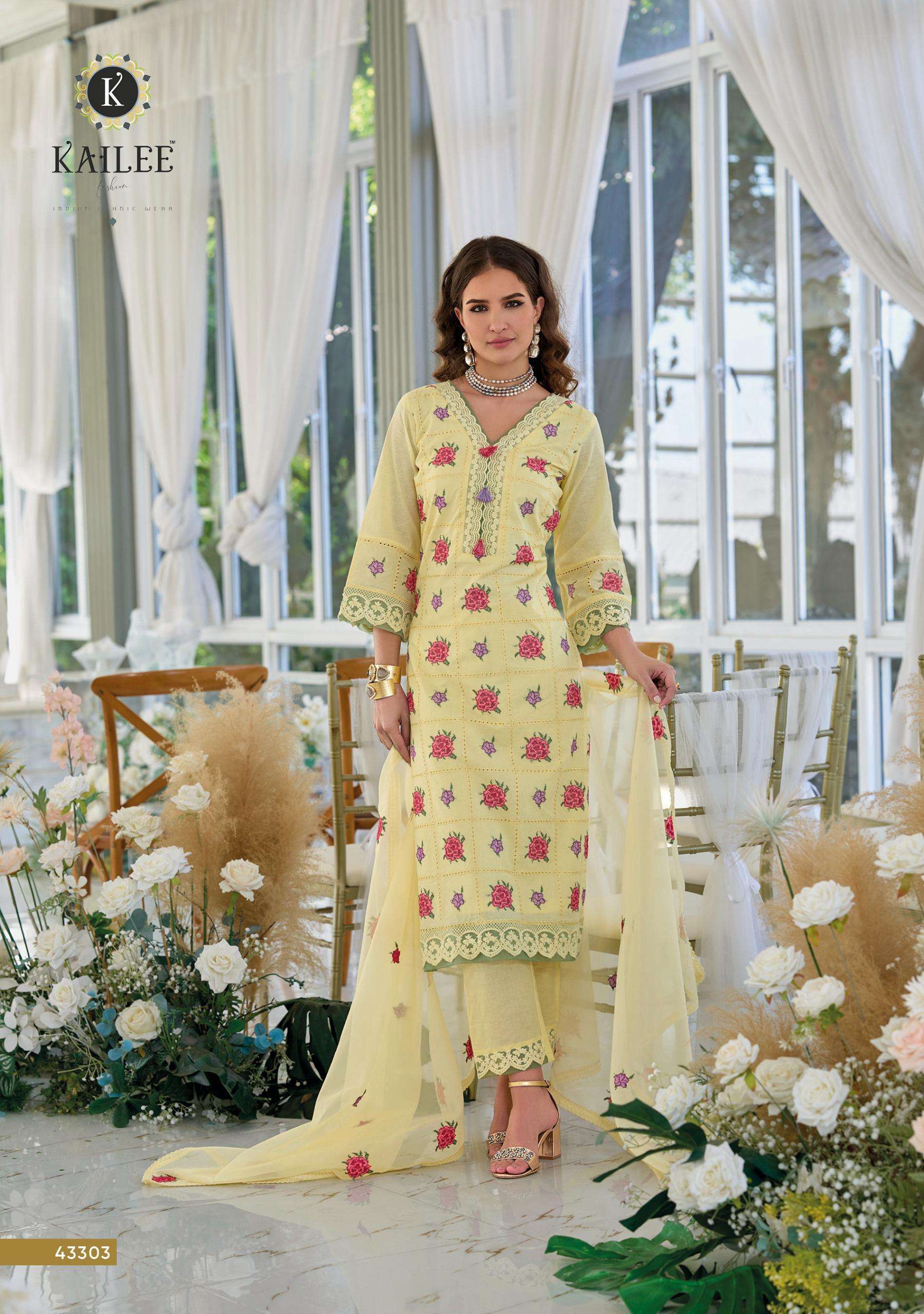 KAILEE FASHION MASUQE COTTON FANCY DESIGNER WORK SUIT