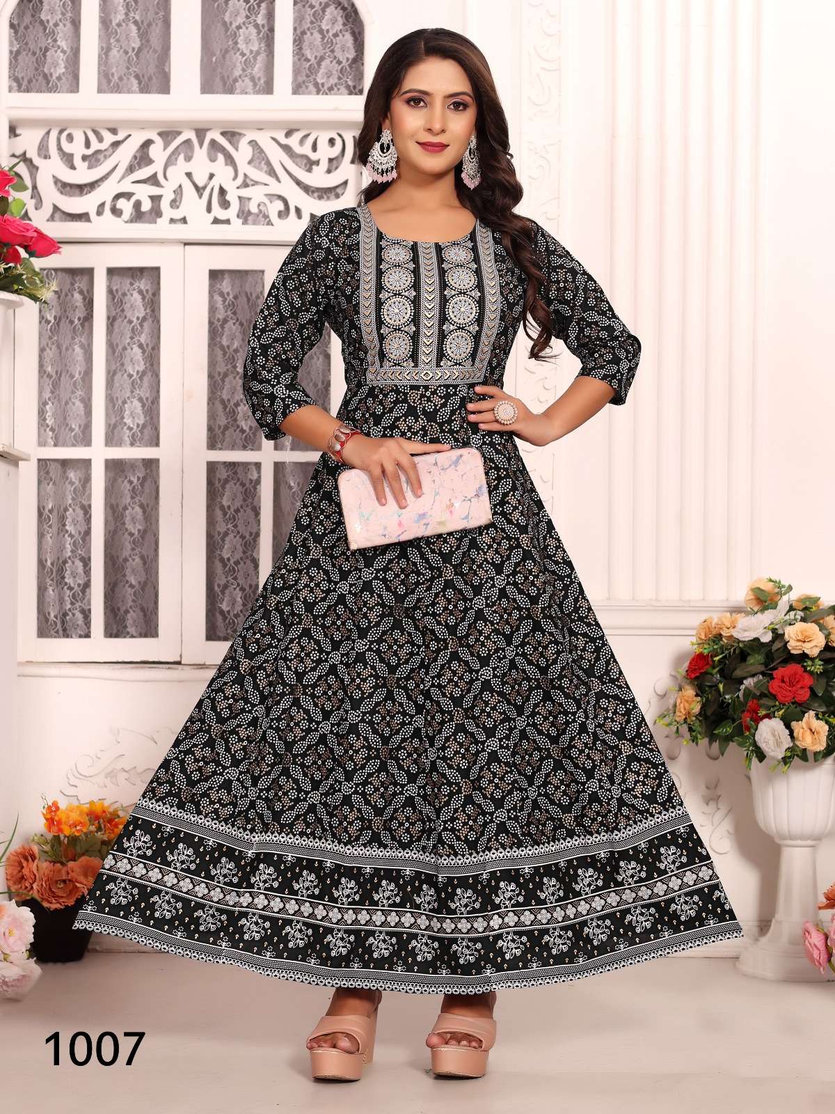 KAVYA ANKITA VOL 5 RAYON FOIL PRINT FANCY WEAR ANARKALI GOWN