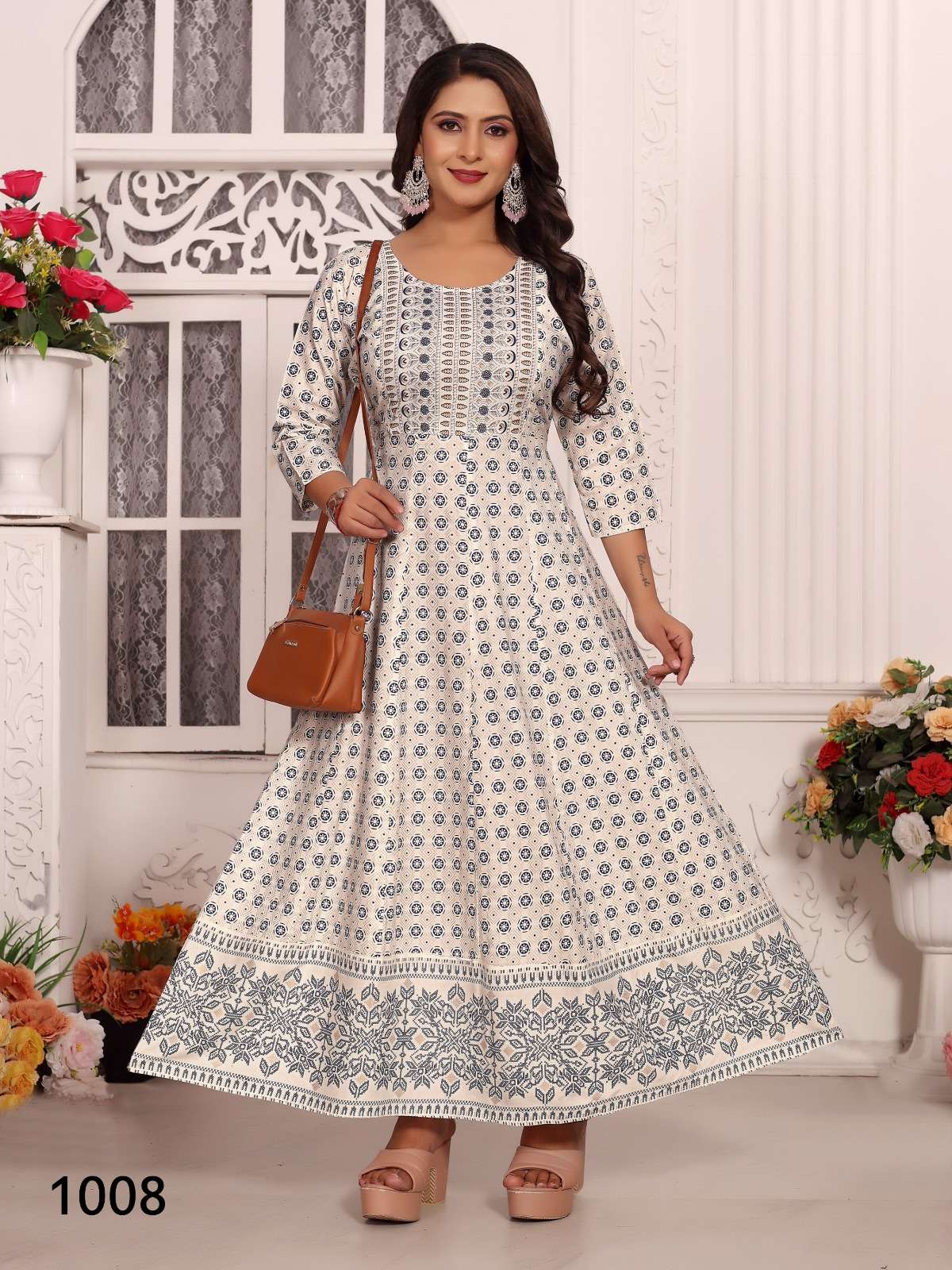 KAVYA ANKITA VOL 5 RAYON FOIL PRINT FANCY WEAR ANARKALI GOWN