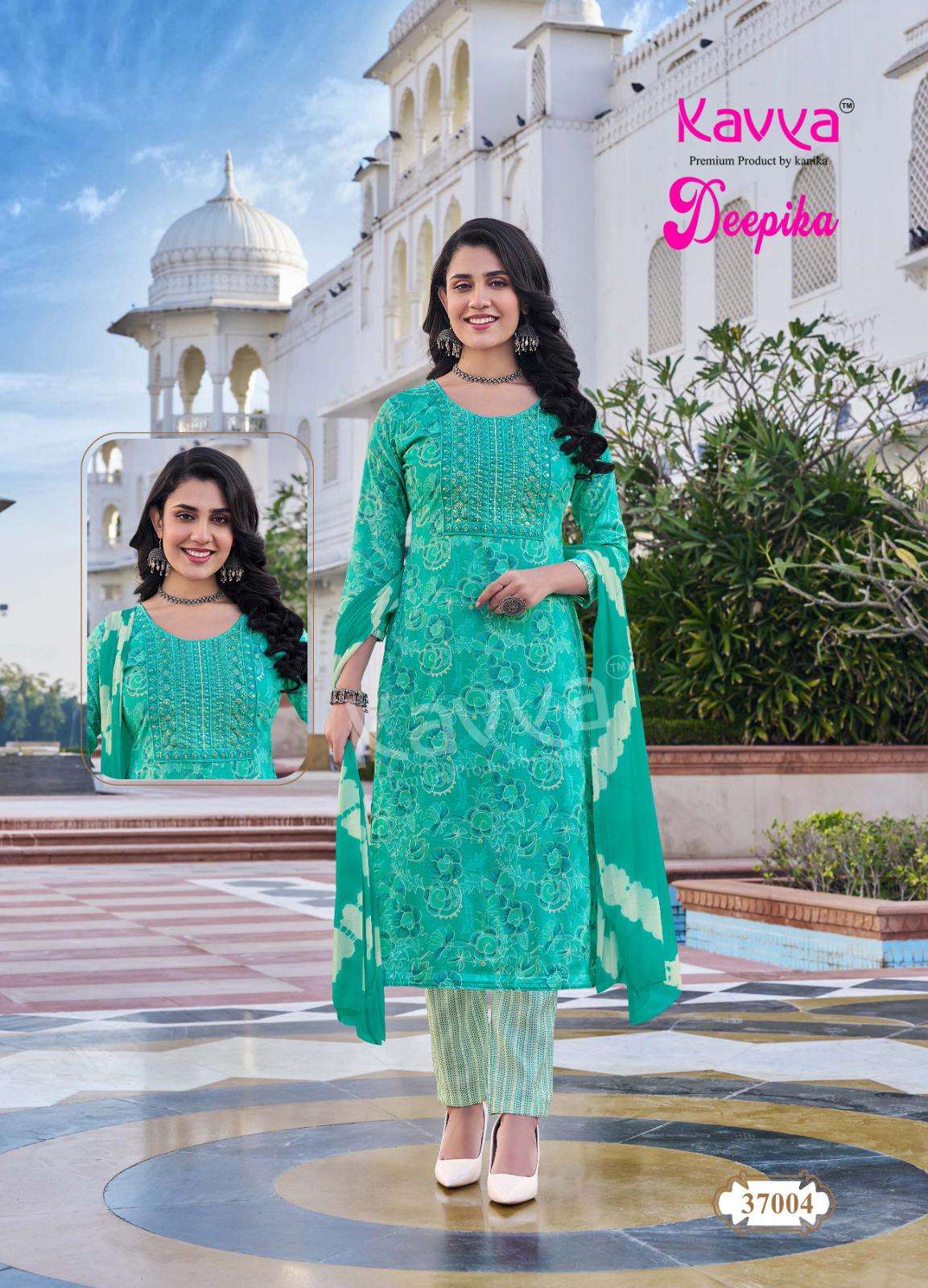 KAVYA DEEPIKA VOL 37 FANCY STRAIGHT CUT LADIES KURTI COMBO SET 