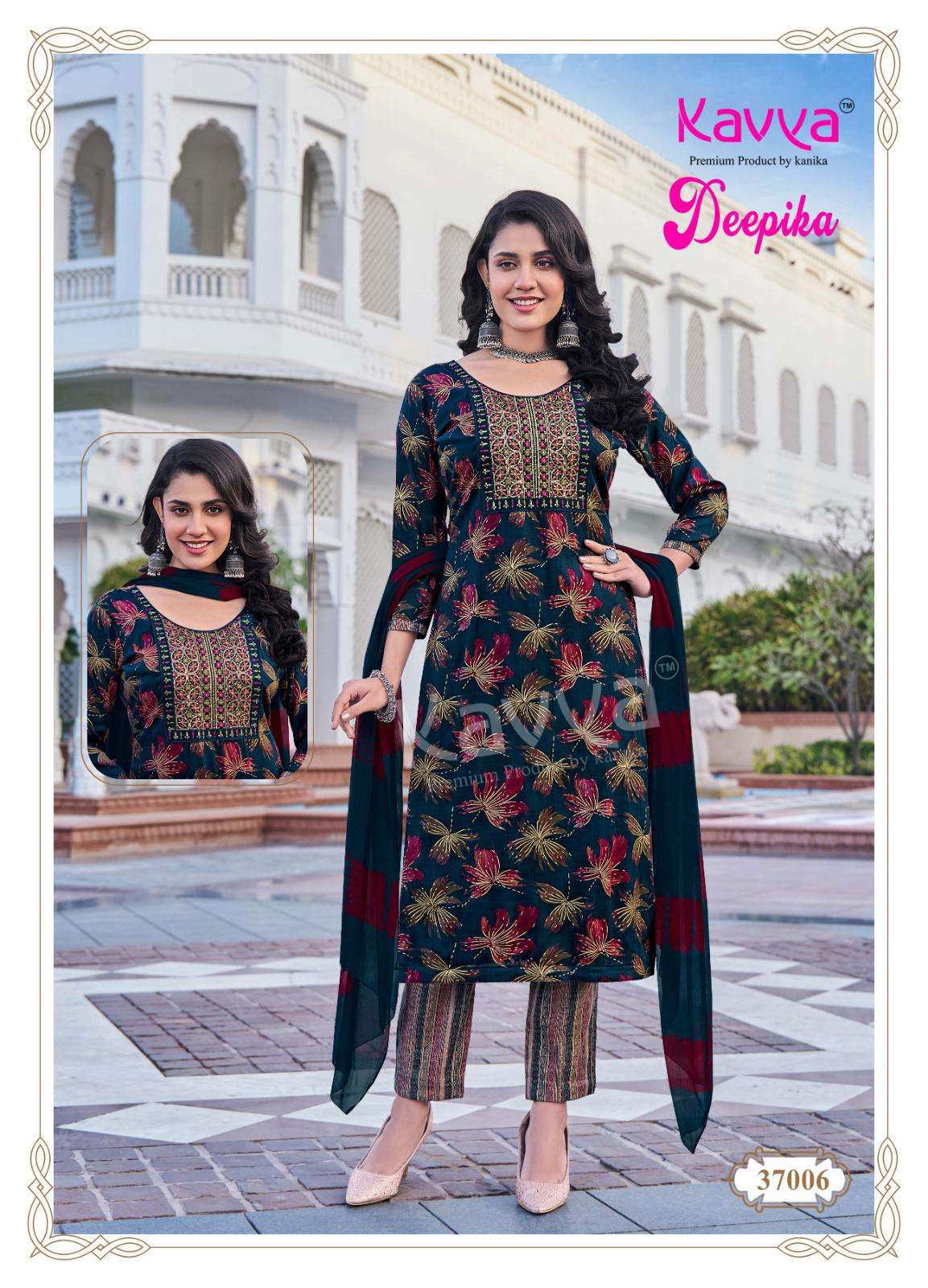 KAVYA DEEPIKA VOL 37 FANCY STRAIGHT CUT LADIES KURTI COMBO SET 