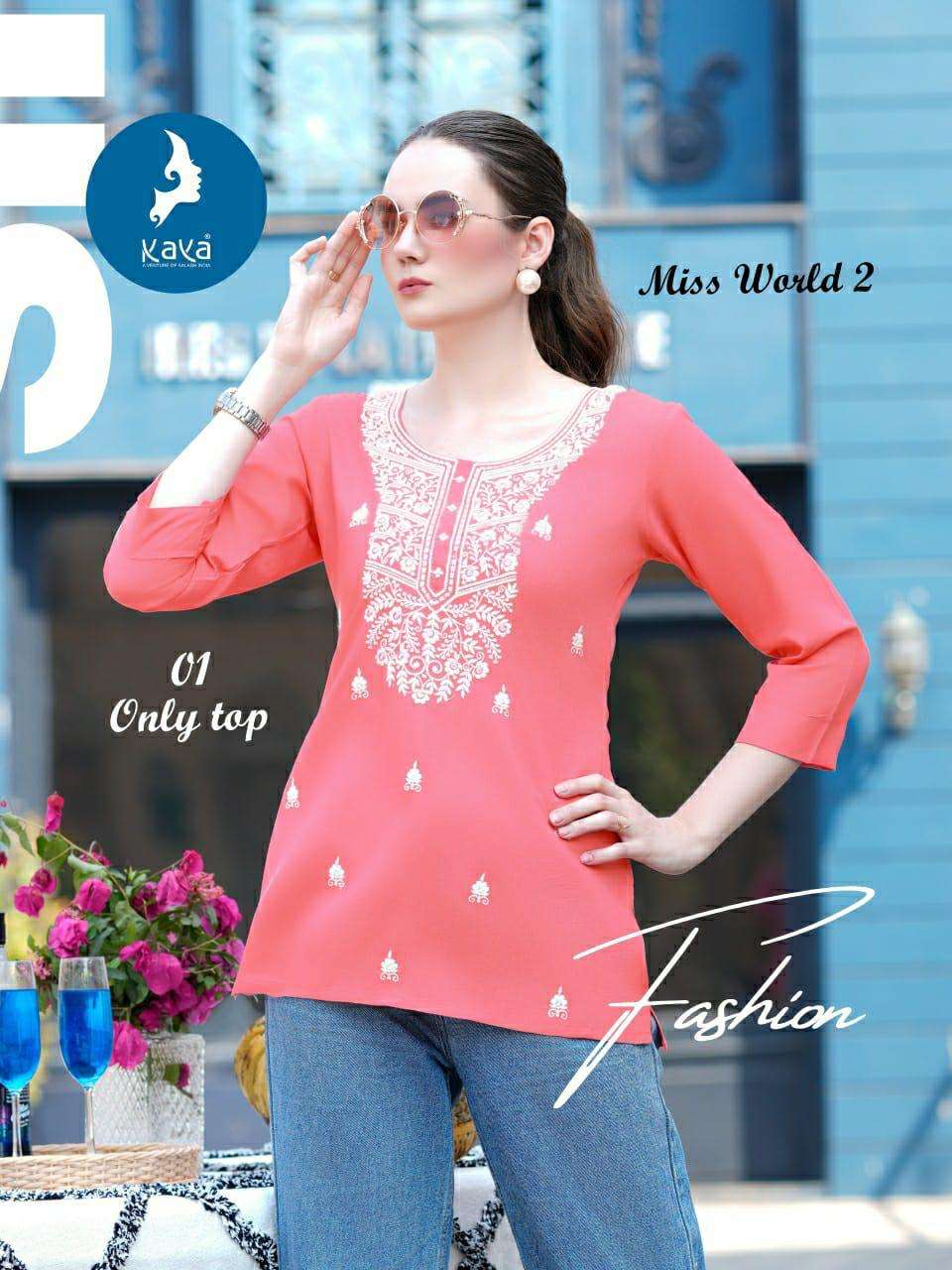 KAYA MISS WORLD VOL 2 RAYON FANCY SUMMER WEAR LADIES TOP