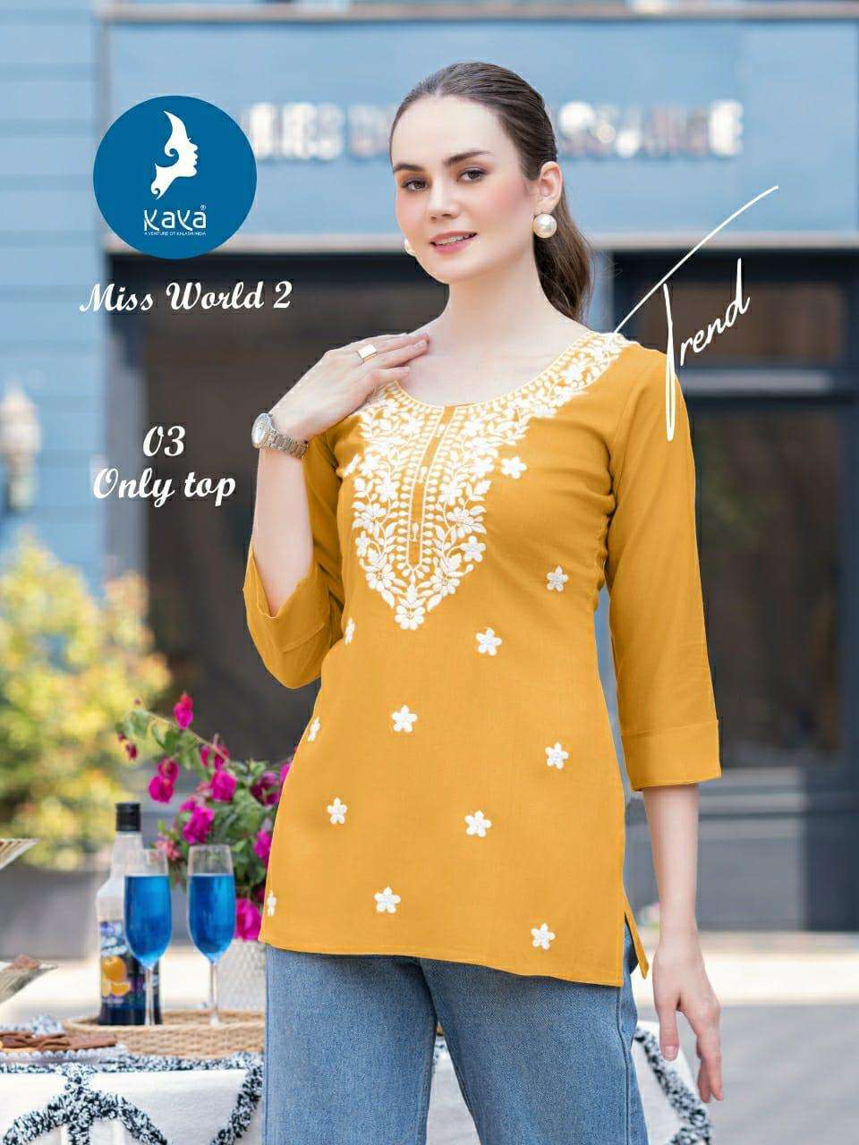 KAYA MISS WORLD VOL 2 RAYON FANCY SUMMER WEAR LADIES TOP
