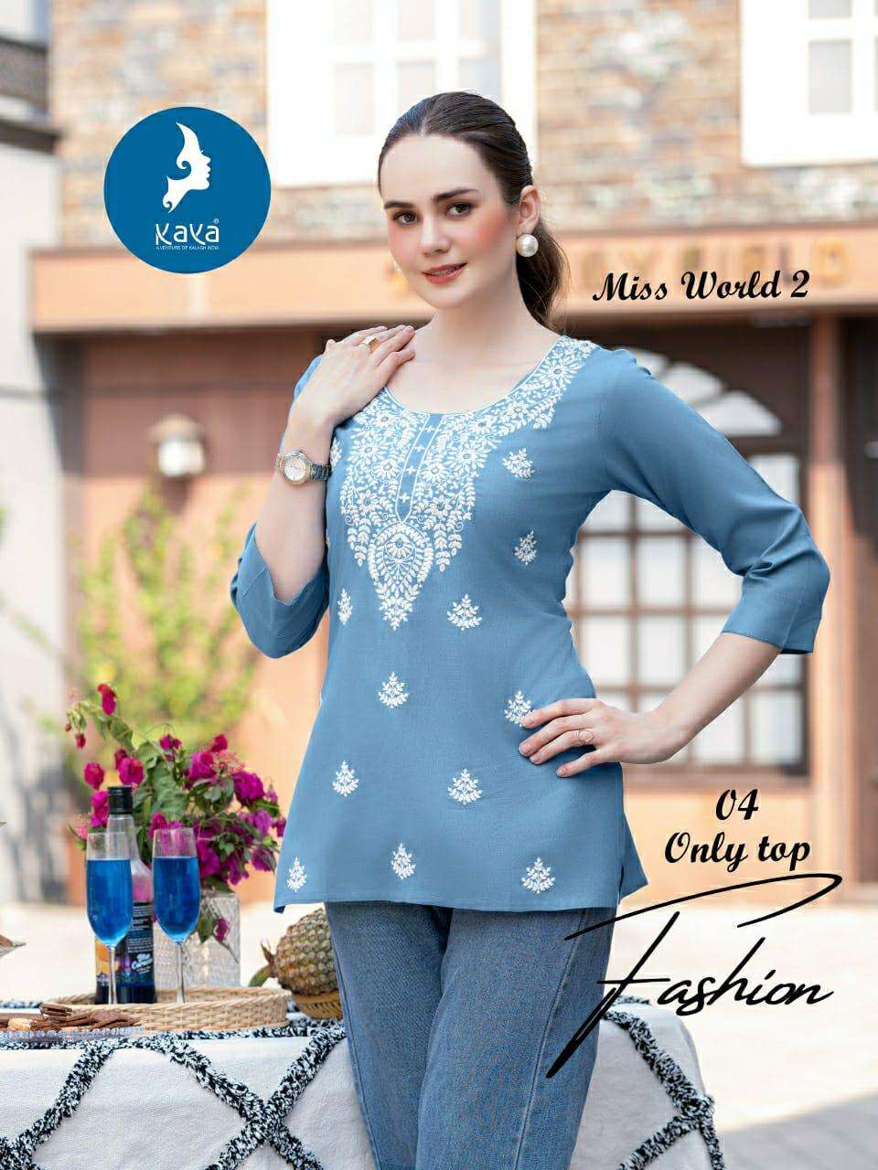 KAYA MISS WORLD VOL 2 RAYON FANCY SUMMER WEAR LADIES TOP