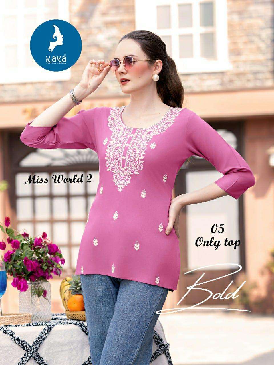 KAYA MISS WORLD VOL 2 RAYON FANCY SUMMER WEAR LADIES TOP