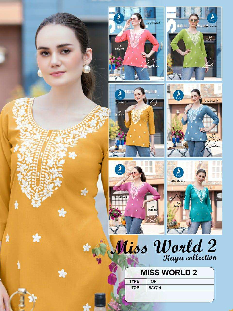 KAYA MISS WORLD VOL 2 RAYON FANCY SUMMER WEAR LADIES TOP