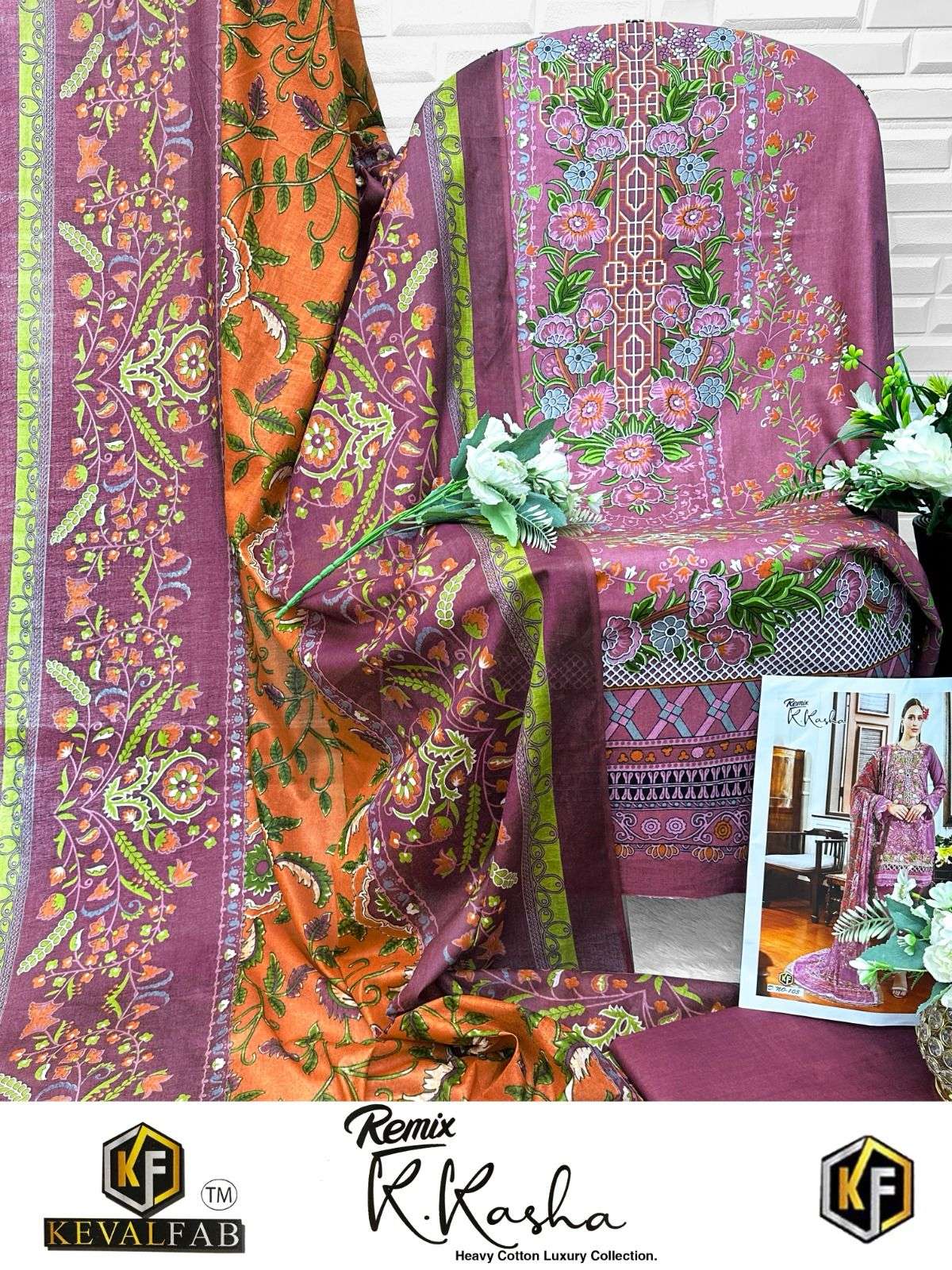 KEVAL FAB K KASHA REMIX COTTON DIGITAL KARACHI PRINTS SALWAR SUIT