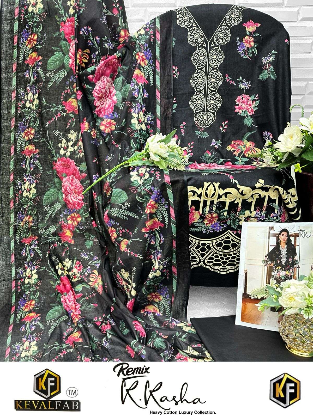 KEVAL FAB K KASHA REMIX COTTON DIGITAL KARACHI PRINTS SALWAR SUIT