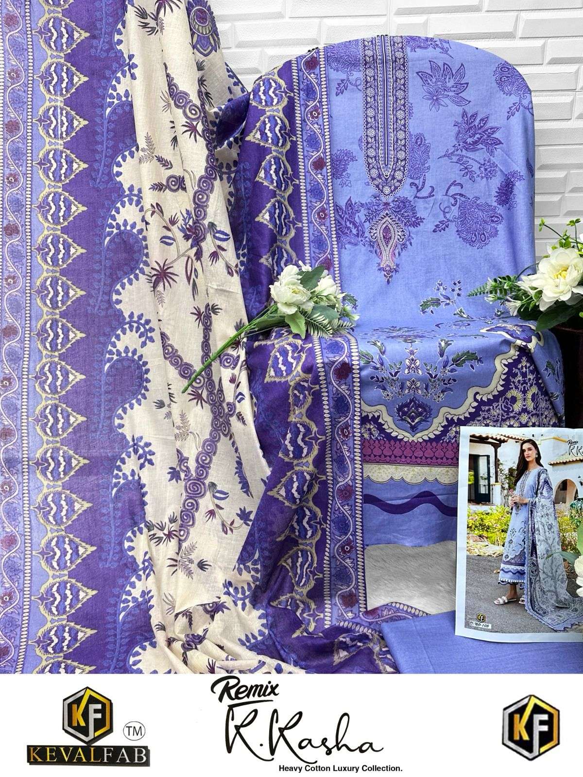 KEVAL FAB K KASHA REMIX COTTON DIGITAL KARACHI PRINTS SALWAR SUIT
