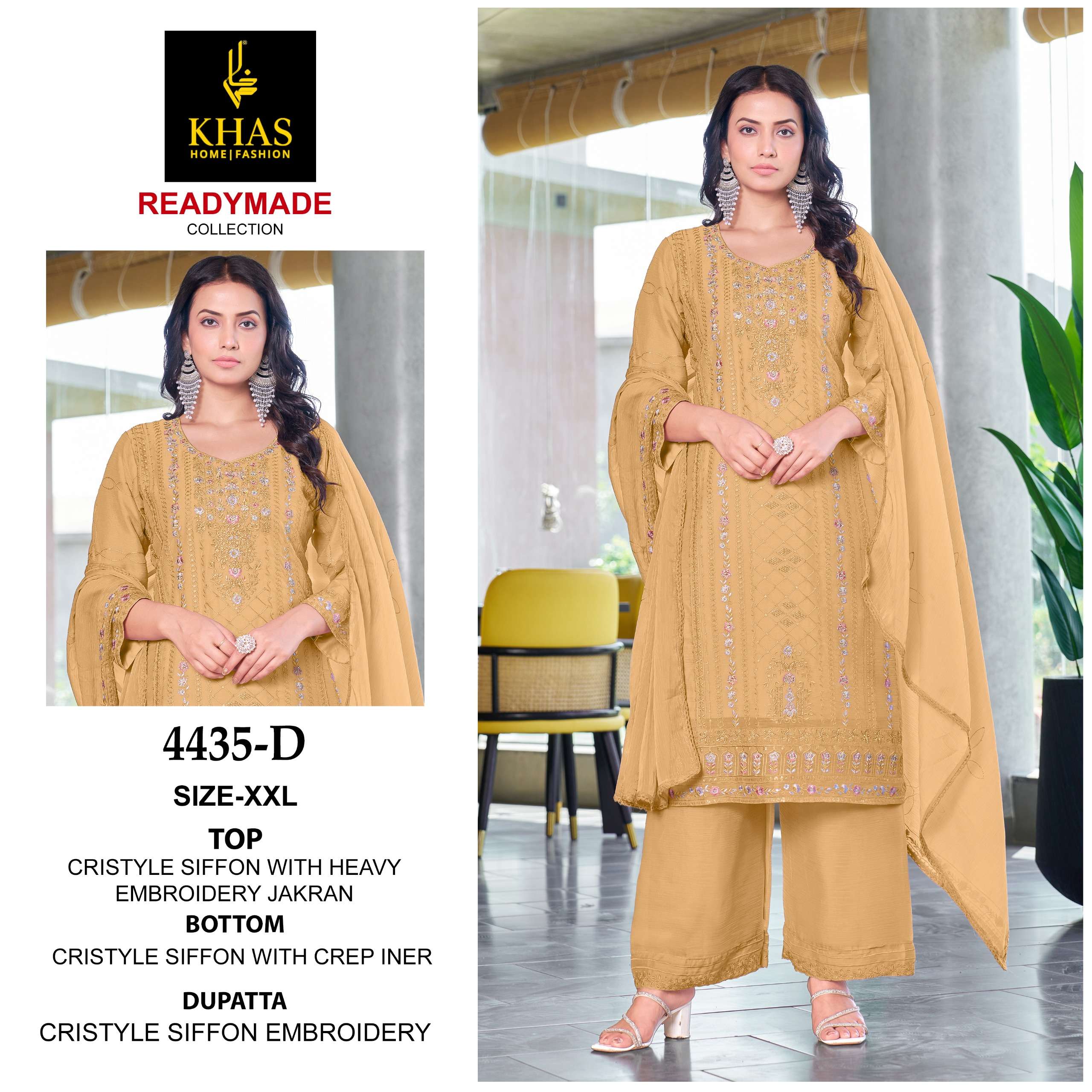KHAS FASHION D NO 4435 HEAVY EMBROIDERY DESIGNER PAKISTANI SUIT