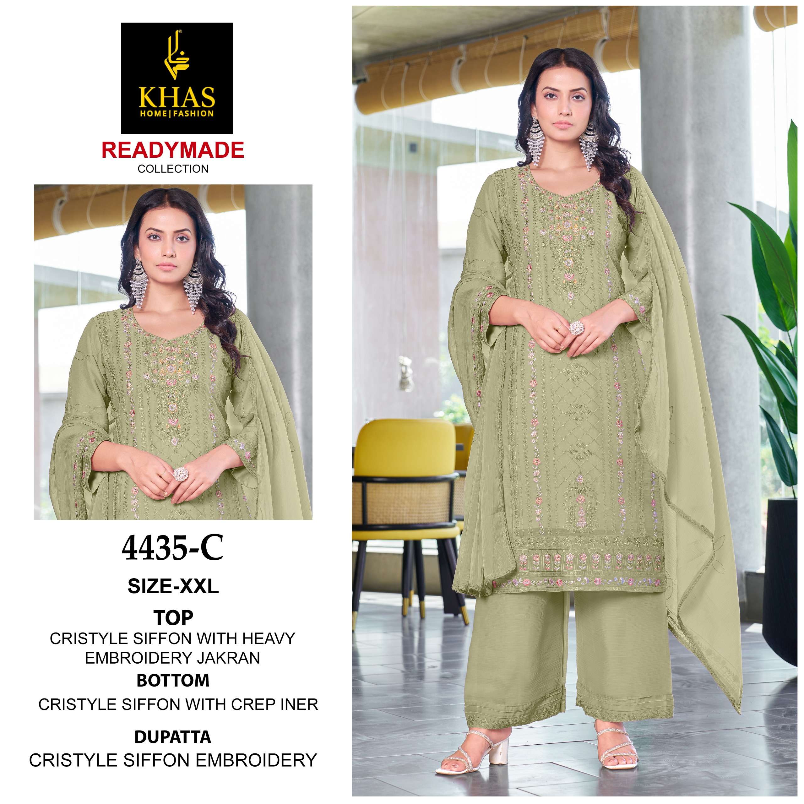 KHAS FASHION D NO 4435 HEAVY EMBROIDERY DESIGNER PAKISTANI SUIT