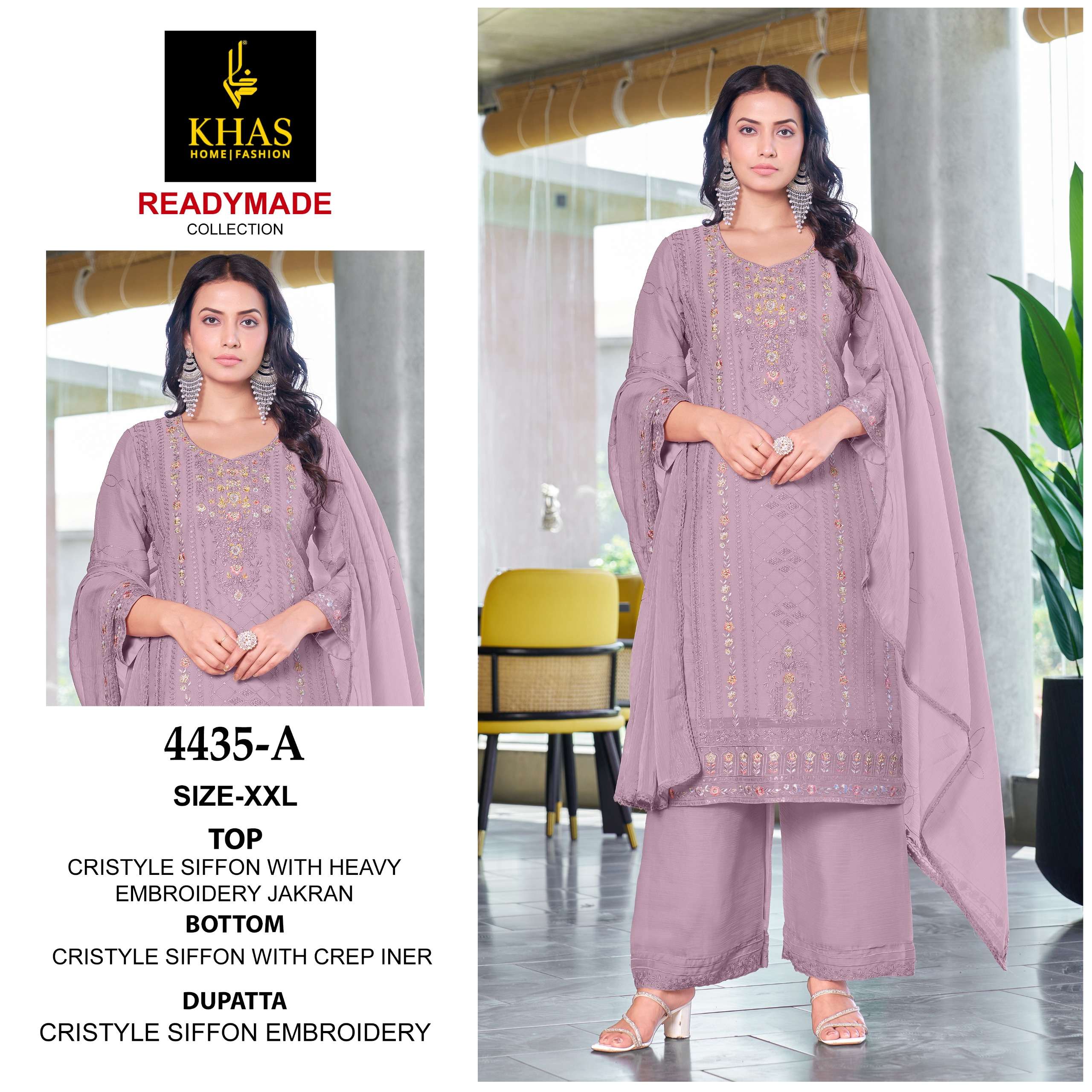 KHAS FASHION D NO 4435 HEAVY EMBROIDERY DESIGNER PAKISTANI SUIT