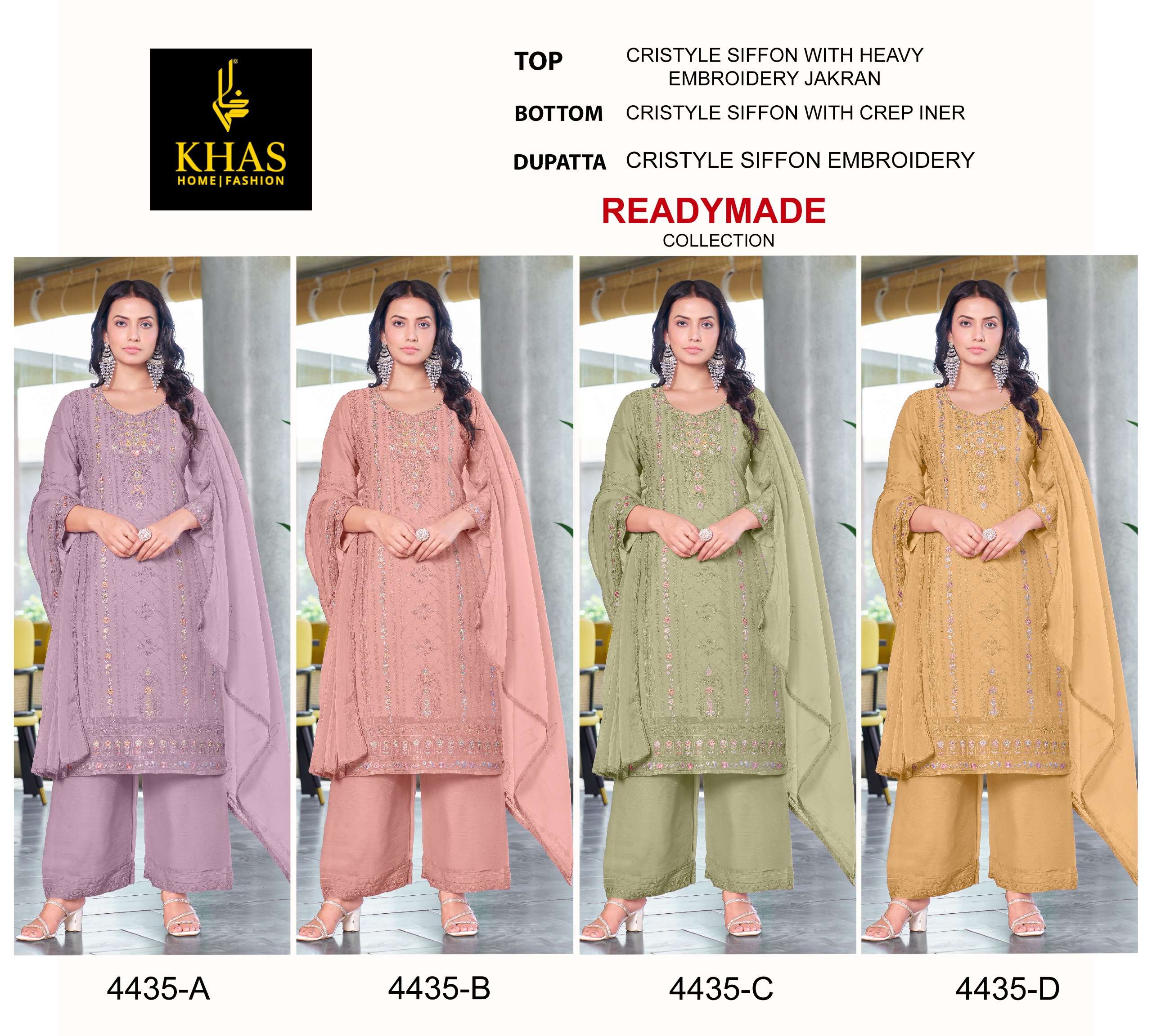 KHAS FASHION D NO 4435 HEAVY EMBROIDERY DESIGNER PAKISTANI SUIT