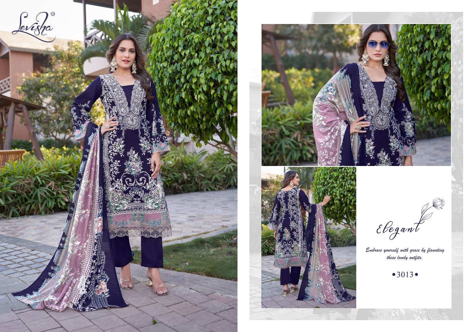 LEVISHA ANARKALI COTTON DIGITAL PAKISTANI PRINT WITH FANCY EMBROIDERY SUIT