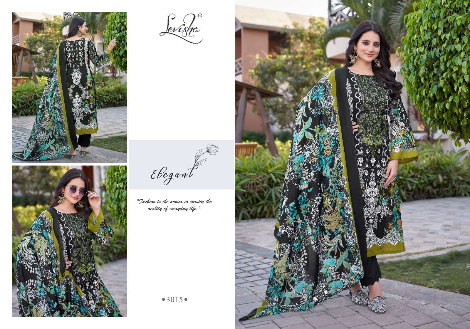 LEVISHA ANARKALI COTTON DIGITAL PAKISTANI PRINT WITH FANCY EMBROIDERY SUIT