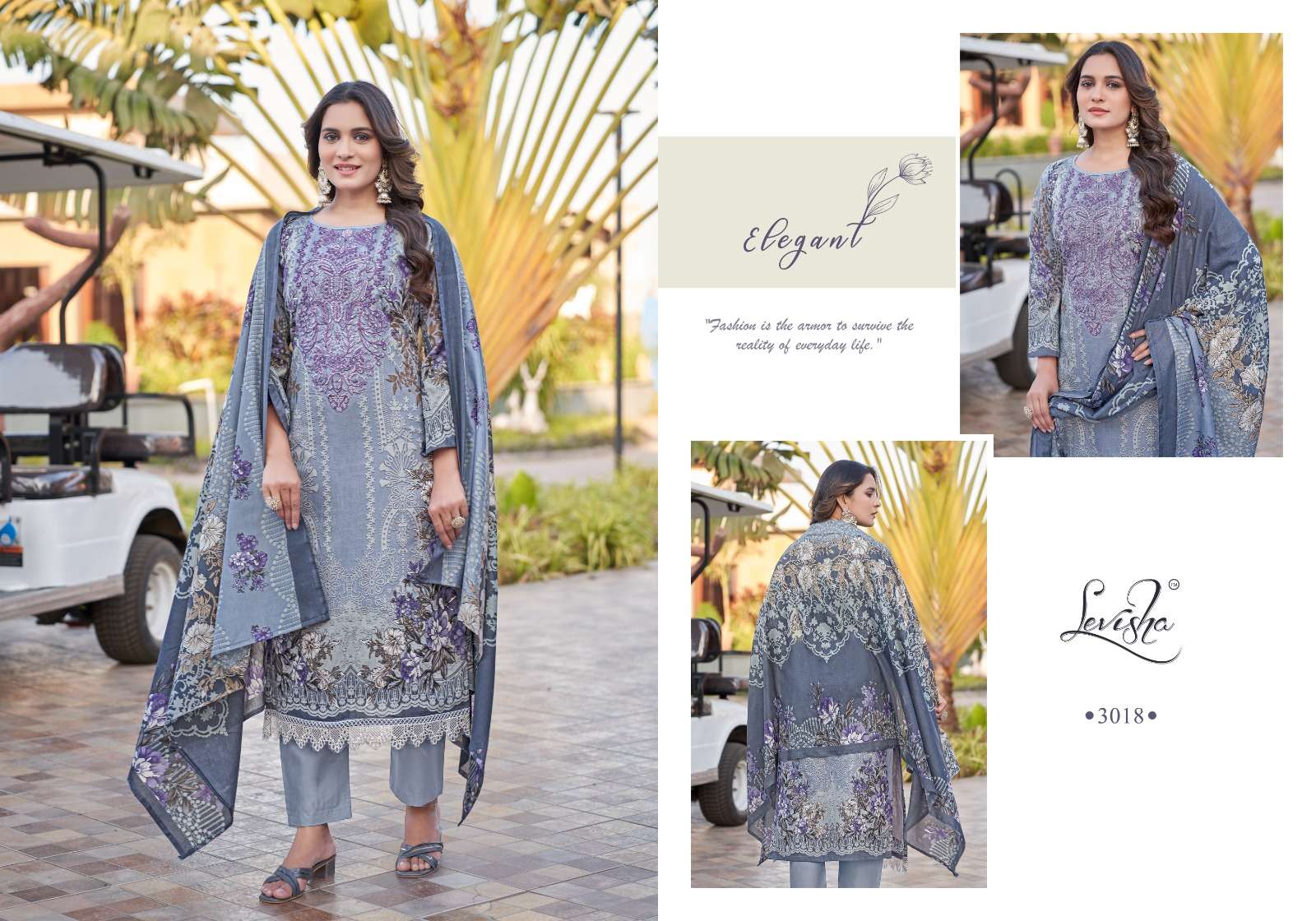 LEVISHA ANARKALI COTTON DIGITAL PAKISTANI PRINT WITH FANCY EMBROIDERY SUIT