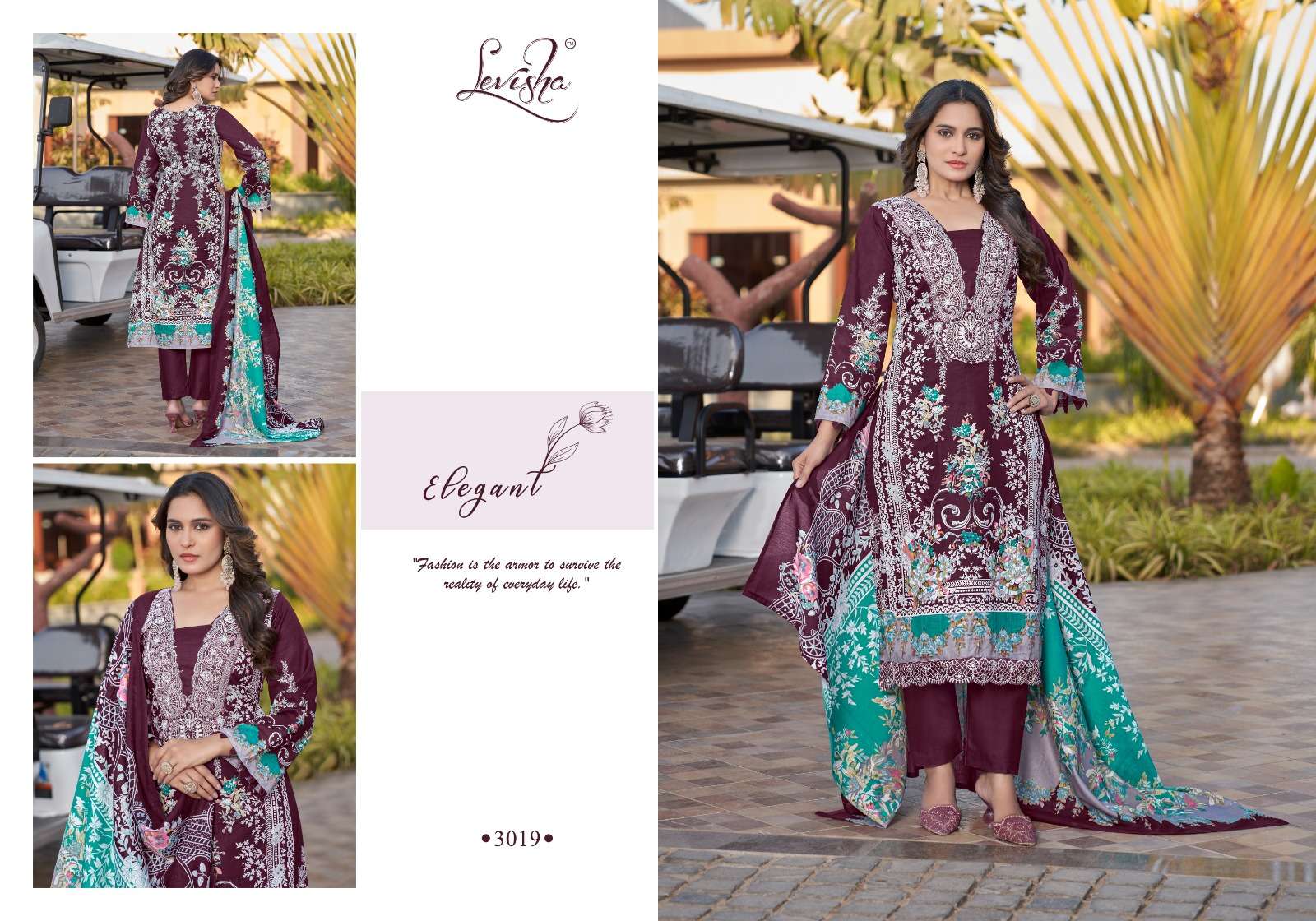 LEVISHA ANARKALI COTTON DIGITAL PAKISTANI PRINT WITH FANCY EMBROIDERY SUIT