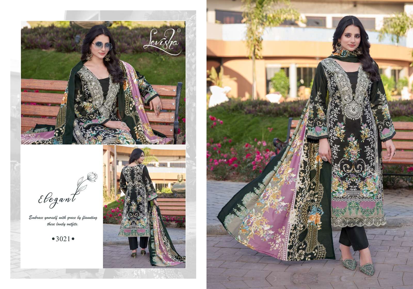 LEVISHA ANARKALI COTTON DIGITAL PAKISTANI PRINT WITH FANCY EMBROIDERY SUIT