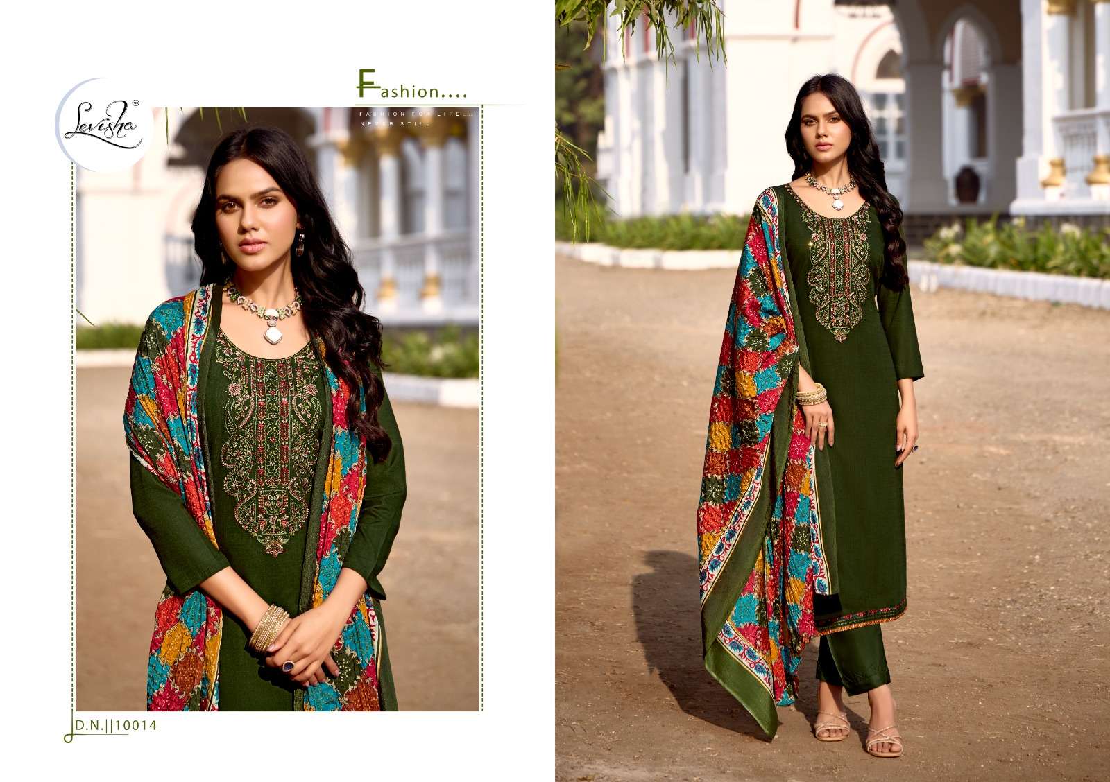 LEVISHA NIVISHA VOL 10 RAYON FANCY SWAROVSKI WORK SUIT