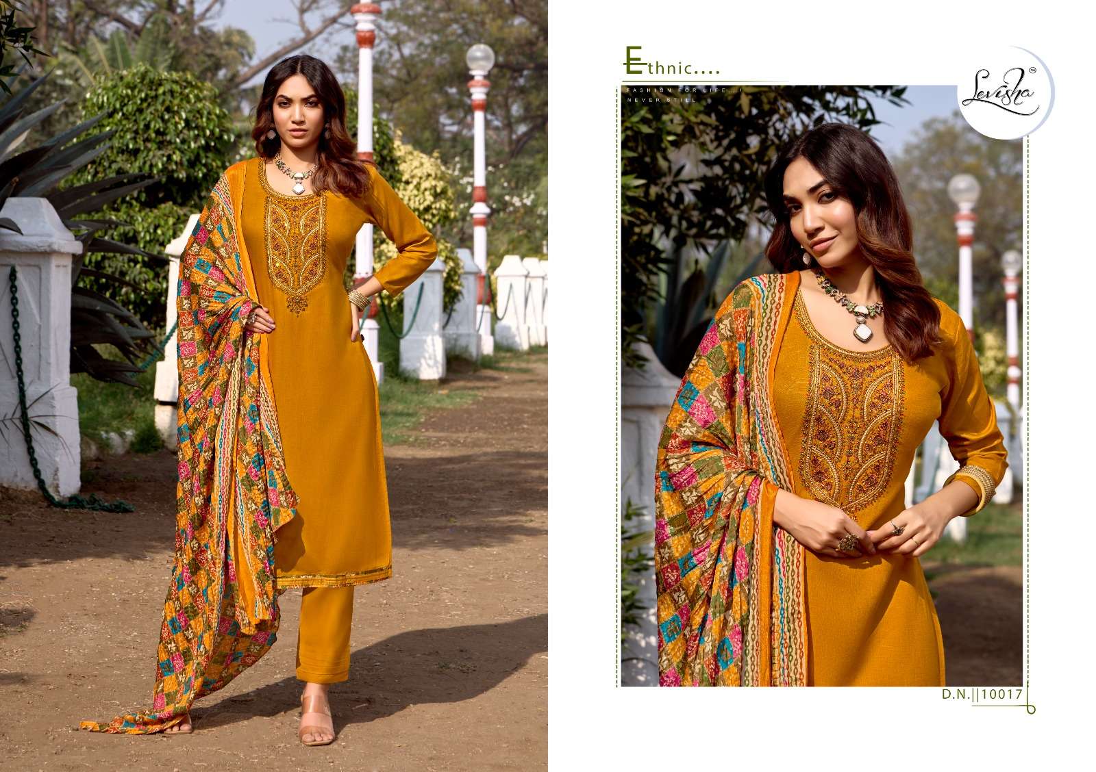 LEVISHA NIVISHA VOL 10 RAYON FANCY SWAROVSKI WORK SUIT
